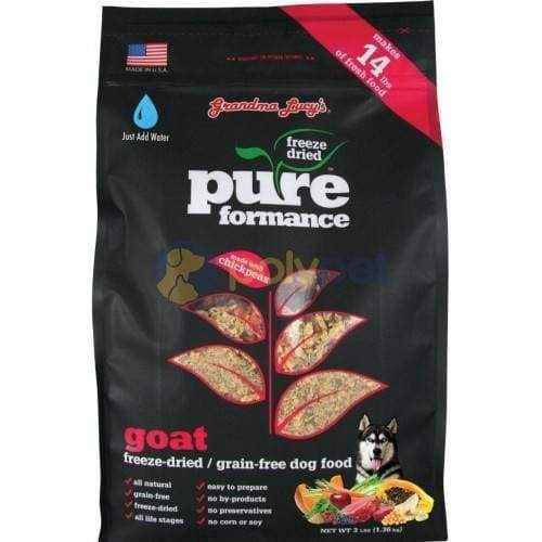 Grandma Lucy's PureFormance Freeze-Dried Goat Dog Food - 3lb | Grain-Free, All-Natural Nutrition for Small & Large Breeds | Perfect for Travel, Camping & Outdoor Adventures