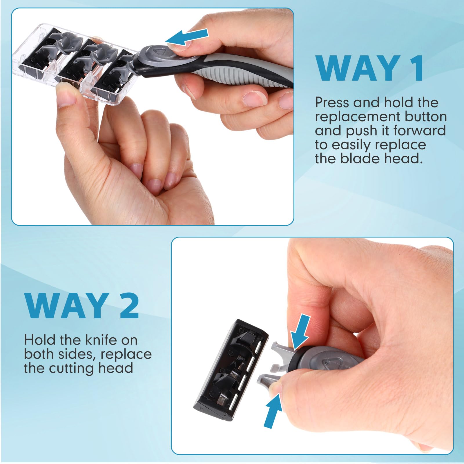 37 Pcs Refillable 5-Blade Disposable Razors for Men with Sensitive Skin - Includes 1 Razor Handle & 36 Replacement Cartridges - Premium Shaving Kit for Smooth & Comfortable Shave - Perfect for Travel, Gym & Daily Grooming Routine