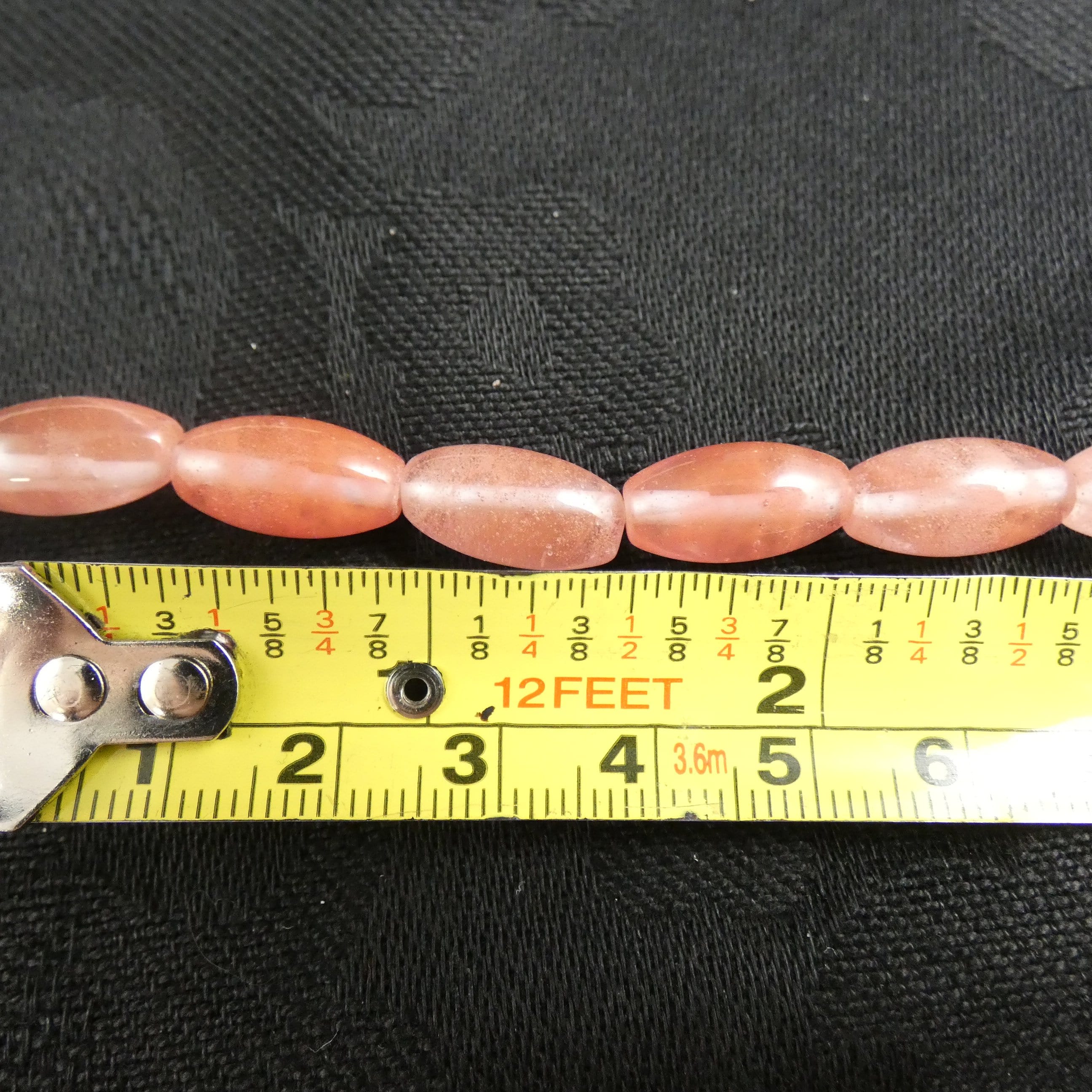 Natural Cherry Quartz Long Oval Beads Strand - 15 Inch Gemstone Beading Supplies for Jewelry Making, DIY Bracelets & Necklaces | Healing Crystal for Positive Energy & Chakra Balancing