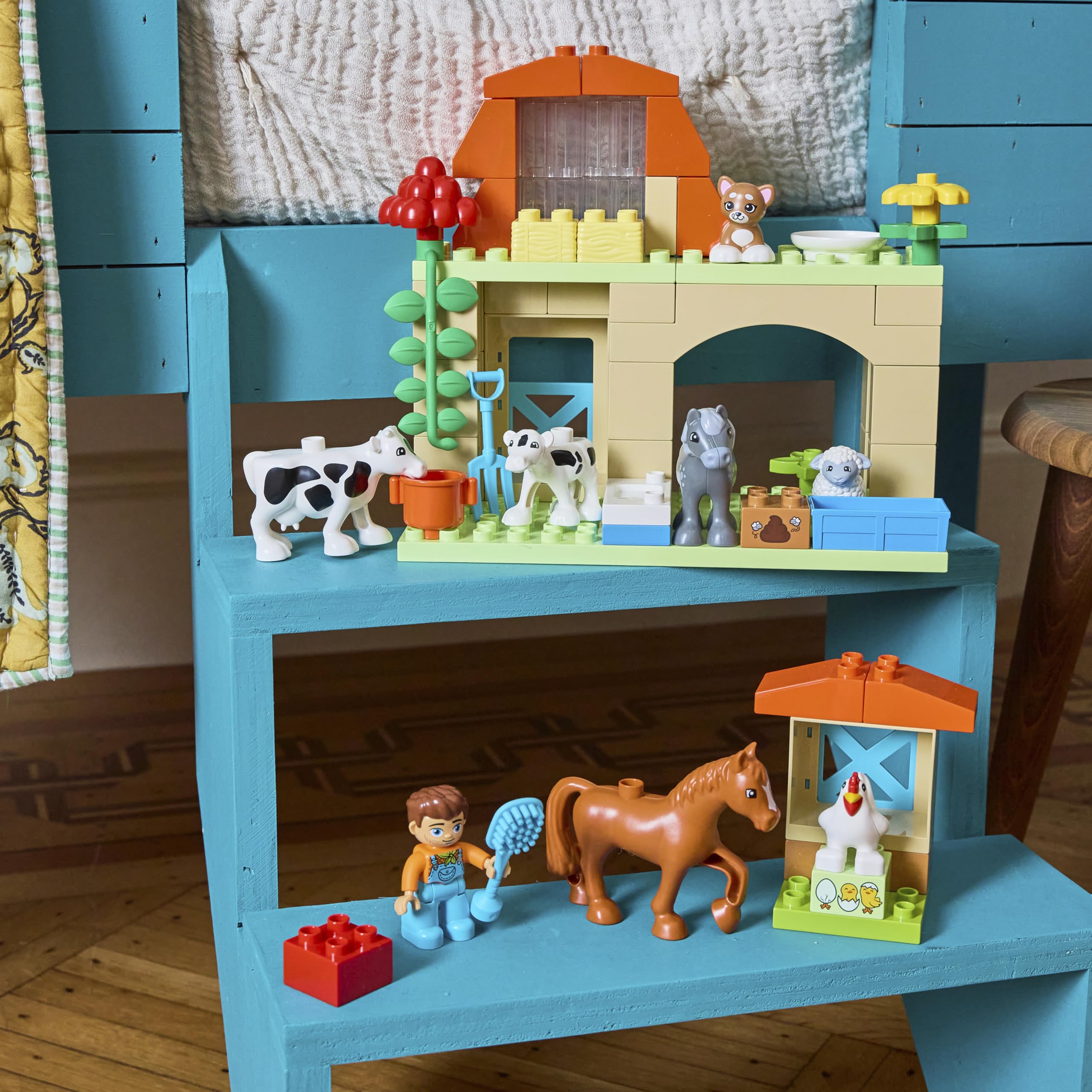 LEGO DUPLO Town Farm Animal Care Building Blocks Set - Educational Toddler Toys for Kids Ages 2-5 with Animal Figures - Pretend Play Learning Toys for Preschoolers | Perfect for Farm-Themed Playtime & Early Childhood Development