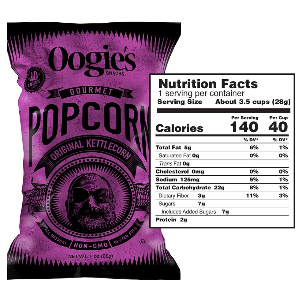 Oogie's Gourmet Popcorn - 12 Pack of Original Kettlecorn Flavor | Gluten Free, Non-GMO Popcorn Snacks | 4.25oz Big Bags for Movie Nights, Parties & Office Snacking