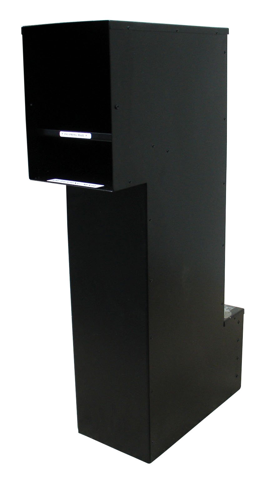 QualArc MAN-S-1400BL Black Manchester Security Mailbox with Chute - Column Mount for Residential & Commercial Use - Durable Plain Door Design for Mail Collection