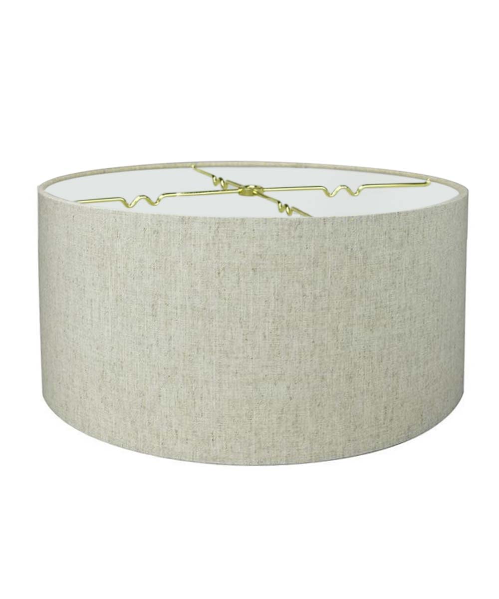 16x16x9 Textured Oatmeal Hardback Drum Lampshade - Vintage Style Lamp Shade for Table & Floor Lamps - Perfect for Living Room, Bedroom & Office Decor