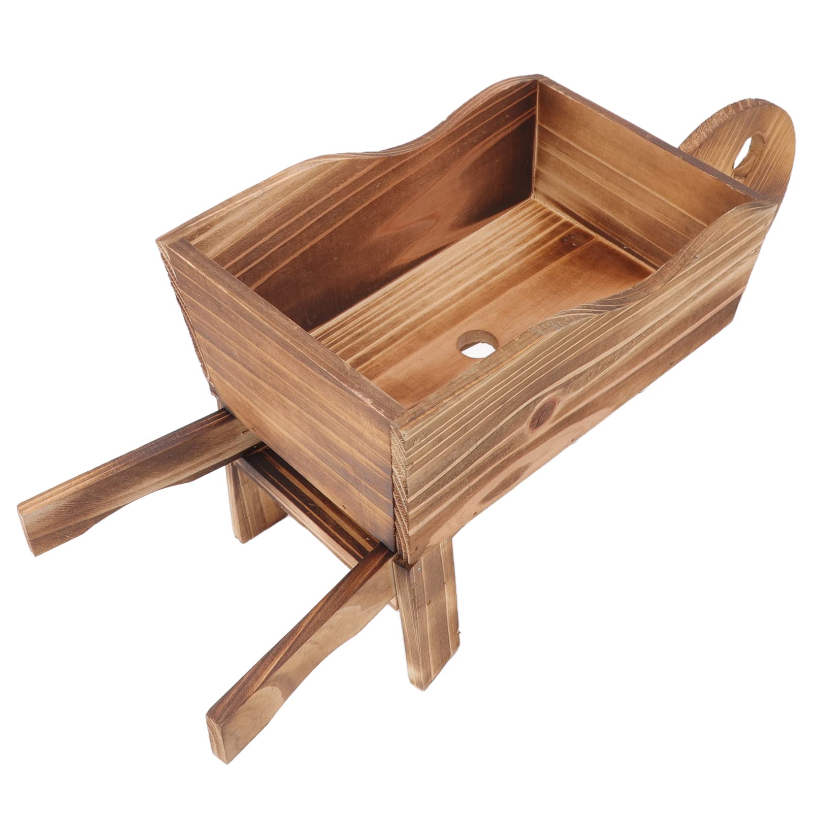 **Wooden Flower Pot Cart - Durable Fir Plant Holder with Good Breathability for Courtyard, Garden, and Window Decoration**