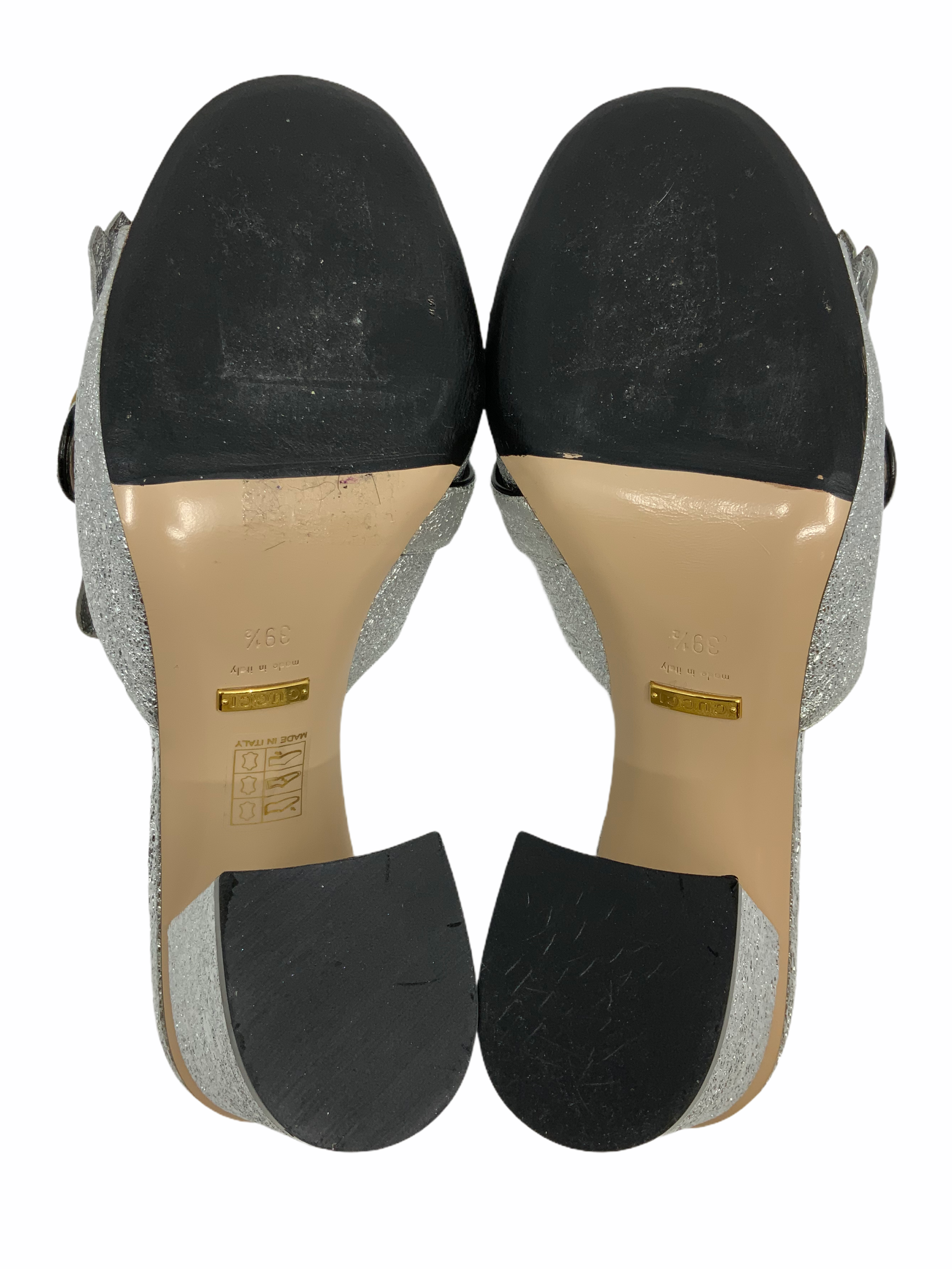 Gucci Marmont GG Metallic Foil Leather Fringe Mules Women's Size 9.5 - Luxury Designer Slip-On Shoes for Casual Outings & Evening Events