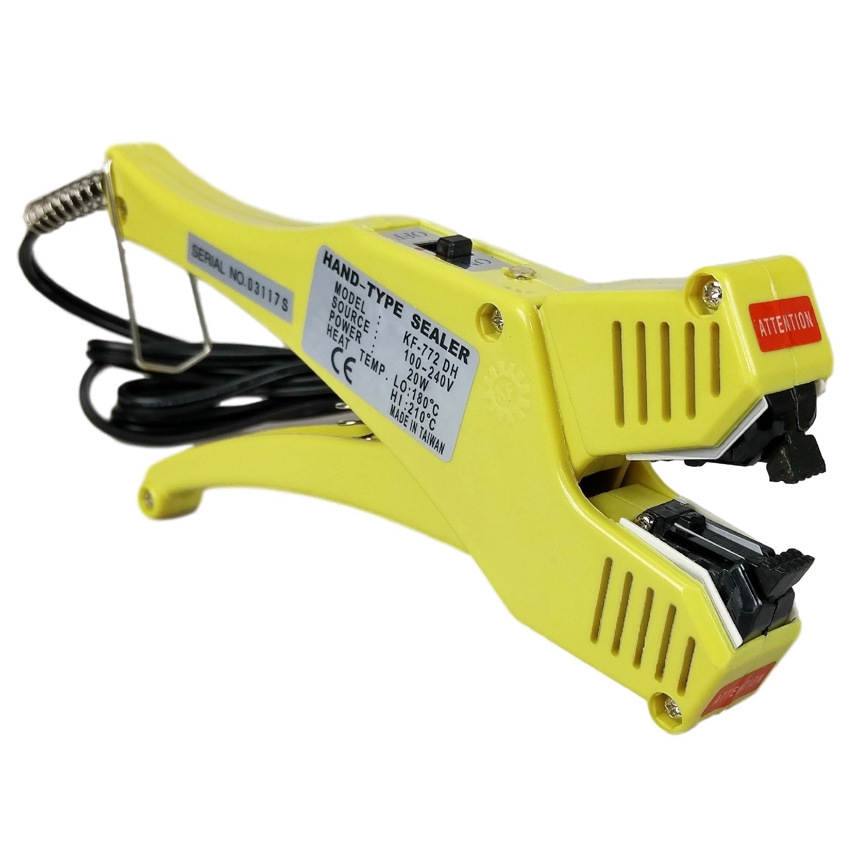 20W Handheld Direct Heat Sealer KF-772DH with Hi/Lo Temperature Control - Perfect for Sealing Plastic Clamshells, Food Containers & Bags - Ideal for Restaurants, Catering & Home Food Storage