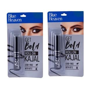 Blue Heaven Pencil Kajal Eyeliner - Black (17g) | Smudge-Proof & Long-Lasting | Shimmery Finish for Dramatic Eye Makeup | Perfect for Parties, Weddings & Special Occasions