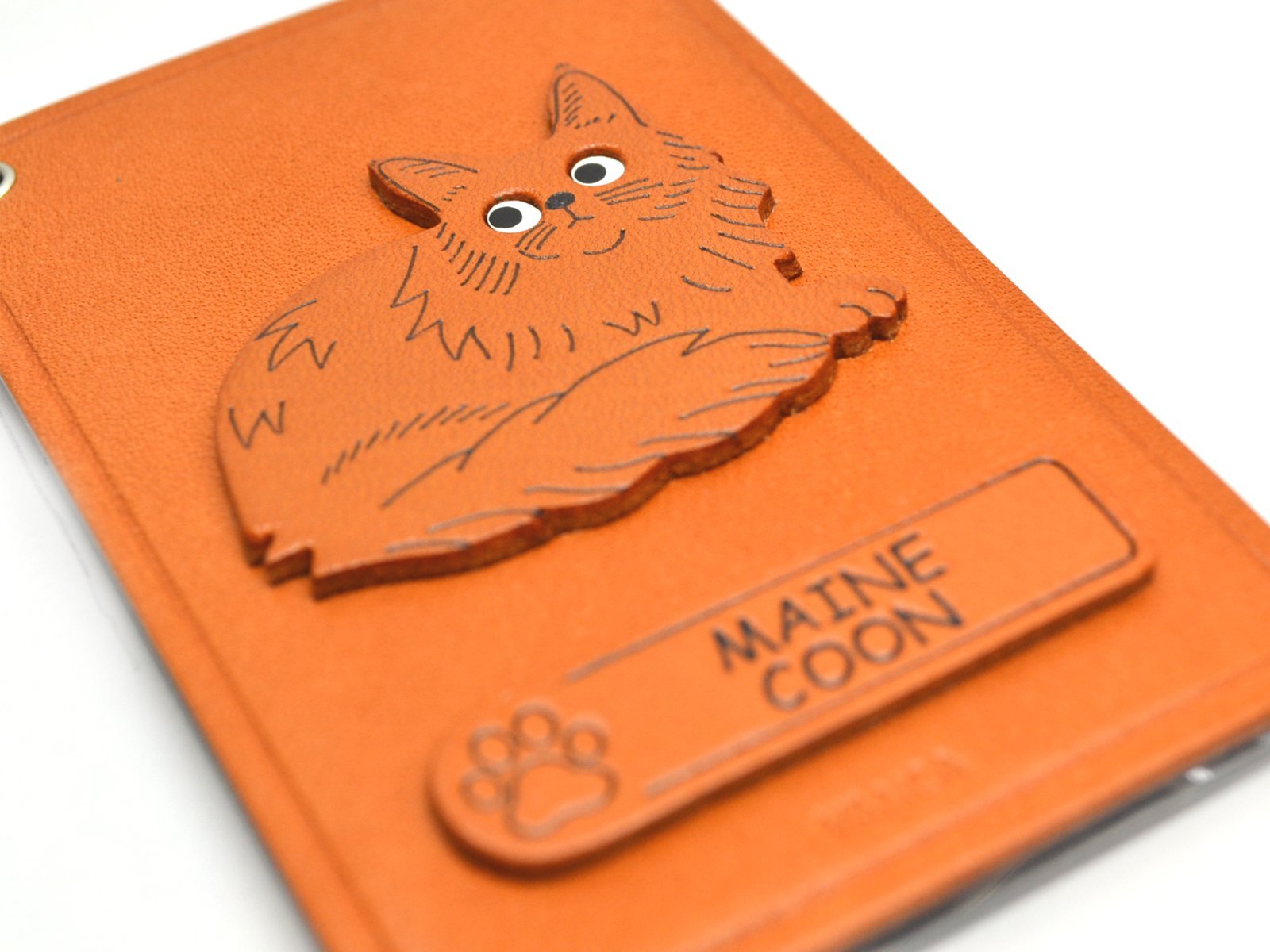 Premium Maine Coon Cat Leather Wallet - Handmade ID/Credit Card Holder Case - VANCA Japanese Craftsmanship | Perfect for Travel, Business & Everyday Use