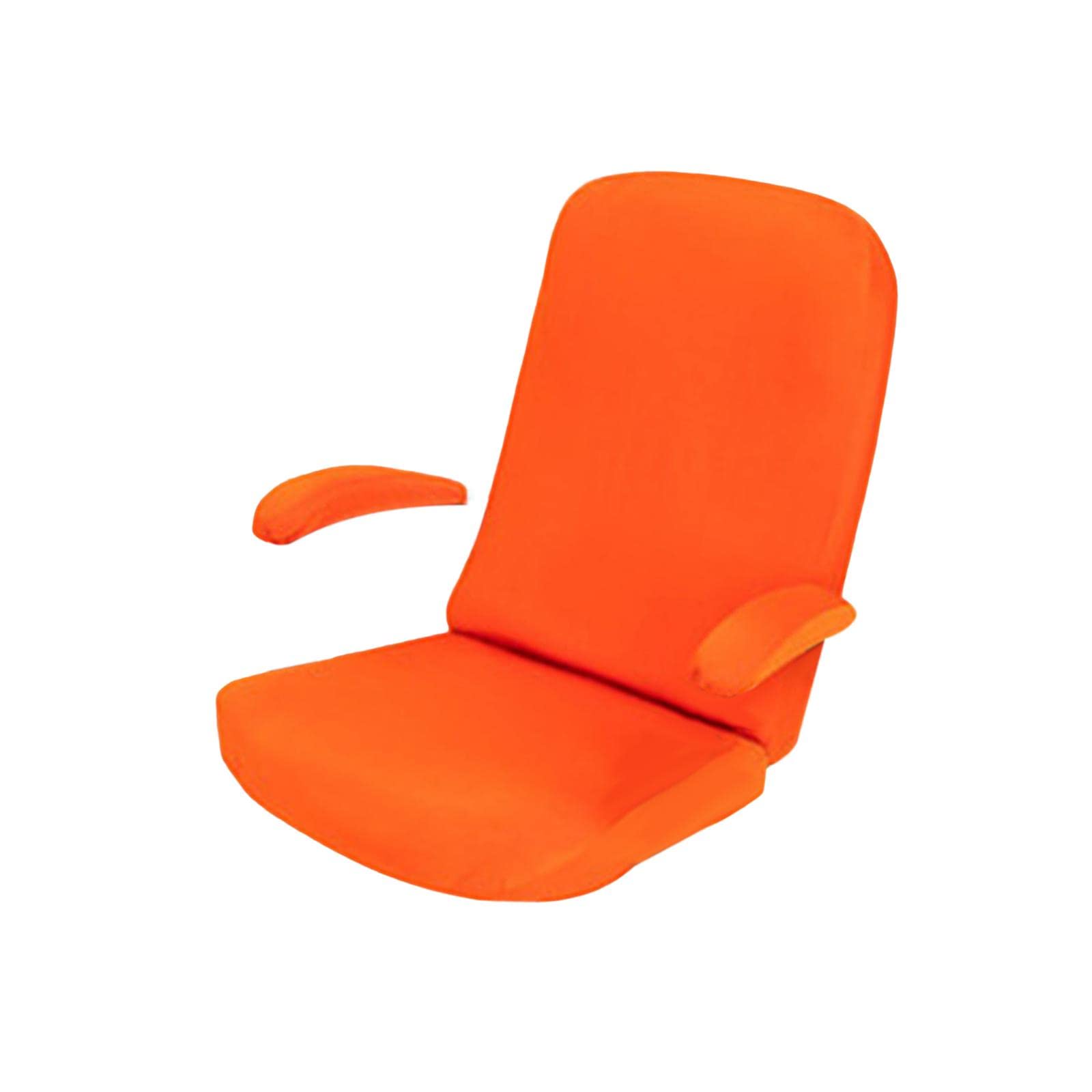 Stretch Computer Chair Cover - Soft Removable & Machine Washable Slipcover - Dustproof Polyester Office Armchair Protector for Home & Office Use - Orange