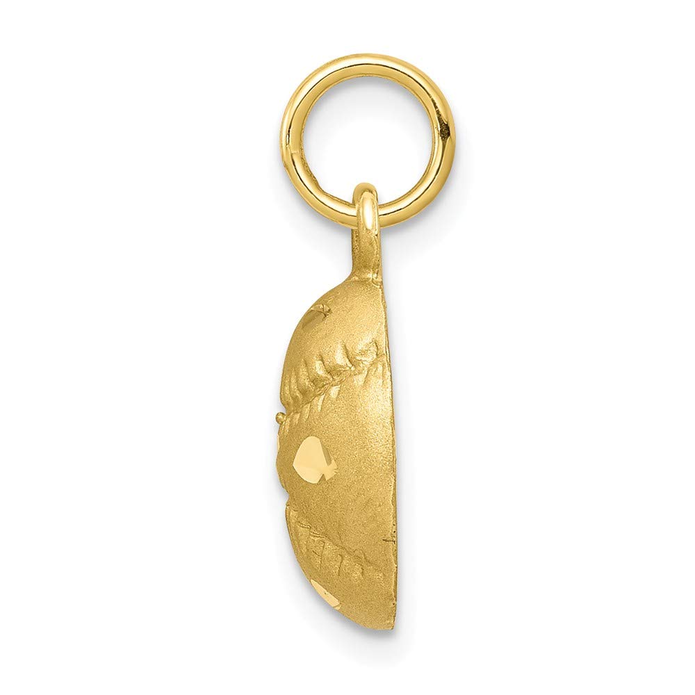 10K Yellow Gold Baseball Charm Pendant - Elegant Jewelry for Baseball Lovers, Gift for Players & Fans - Perfect for Games, Parties & Sports Events