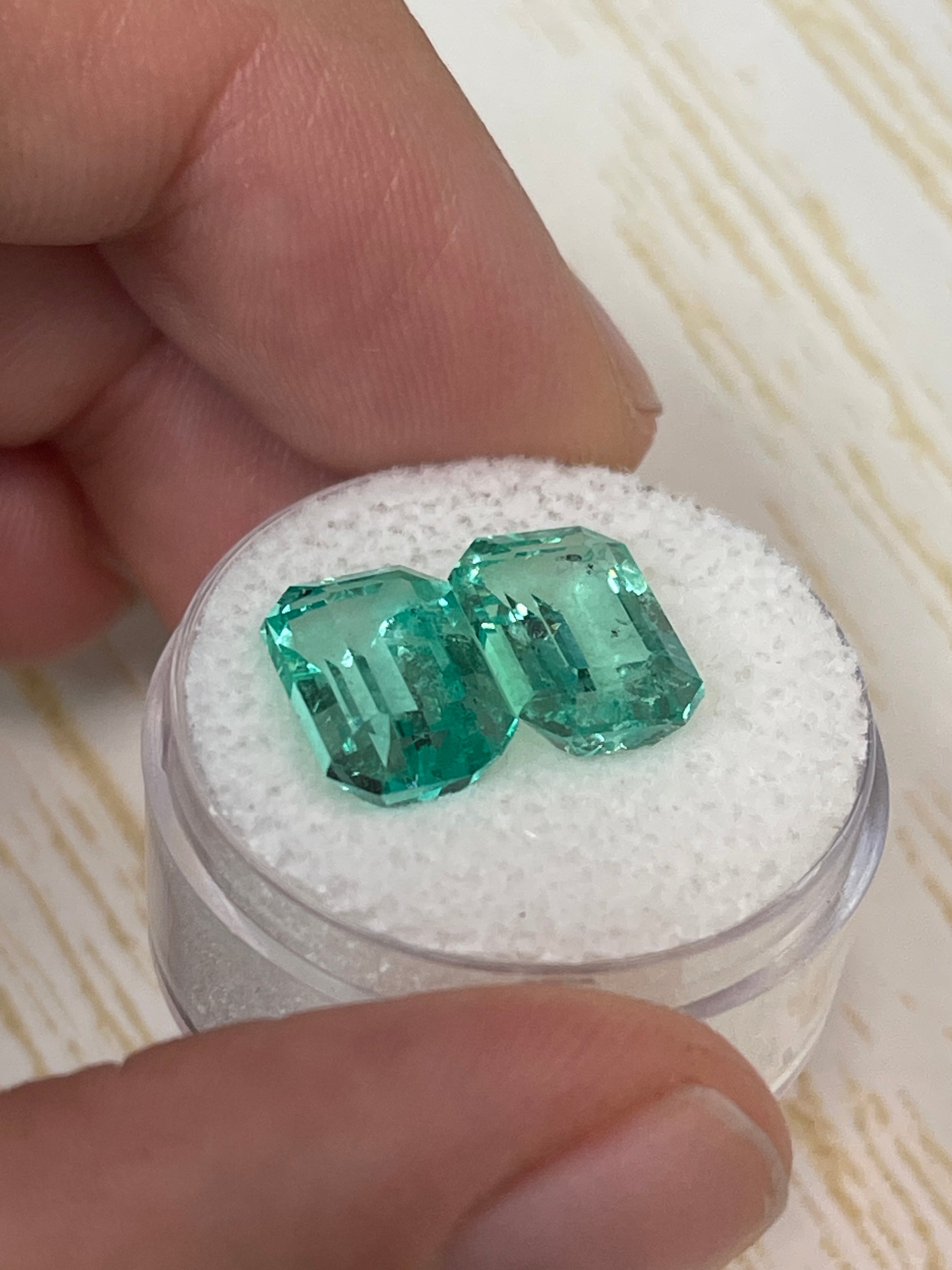 7.12tcw 11.5x8mm Matching Pair Loose Colombian Emeralds - Emerald Cut Gemstones for Jewelry Making, Engagement Rings & Luxury Gifts