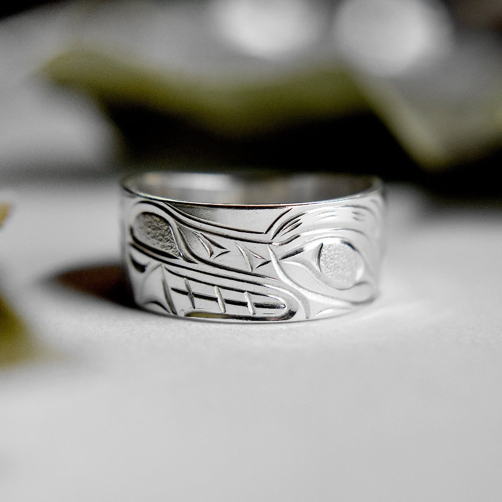 Flat & Tapered Totem Ring by Joe Descoteaux - Handcrafted Silver Stackable Ring for Women, Boho Jewelry - Perfect for Everyday Wear, Layering & Spiritual Style