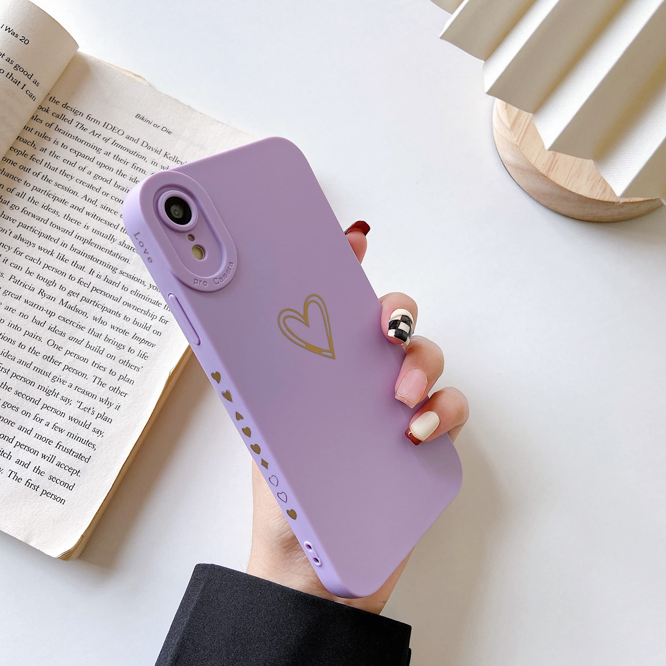 Qokey Cute Heart Plated iPhone XR Case (2018 6.1