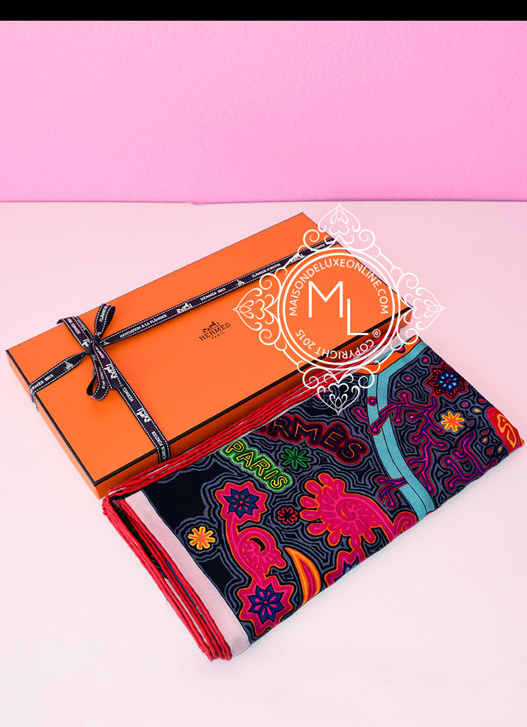 Hermes L'Arbre du Vent Fuchsia Vert Cashmere 140 GM Shawl Scarf - Luxury Women's Fashion Accessory for Parties, Weddings & Special Occasions