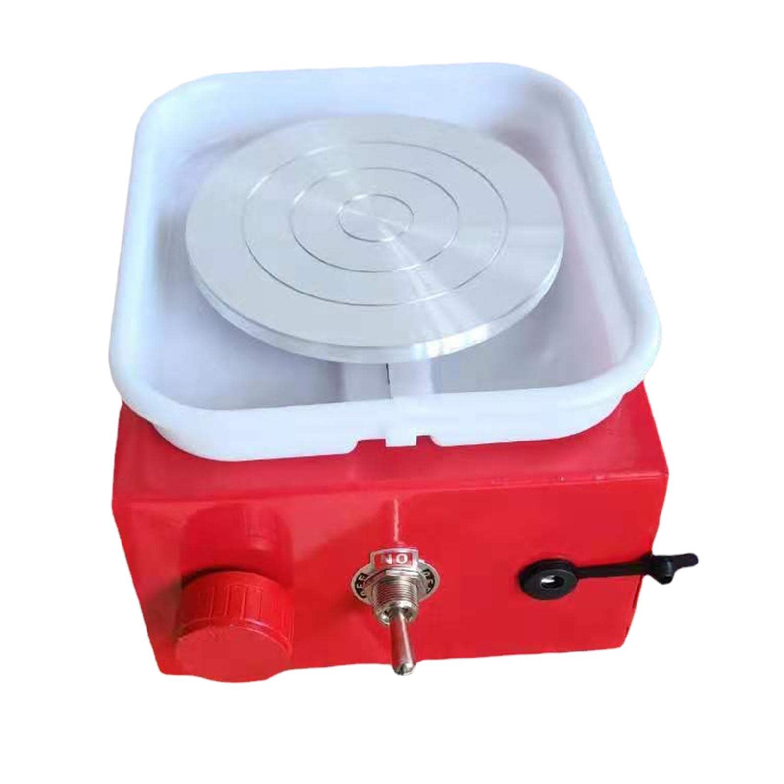 Electric Pottery Wheel Machine for Ceramic Clay Work - Professional & Portable Pottery Wheel for Teaching, DIY, and Art Projects - Red (Ideal for Classroom, Studio & Home Use)