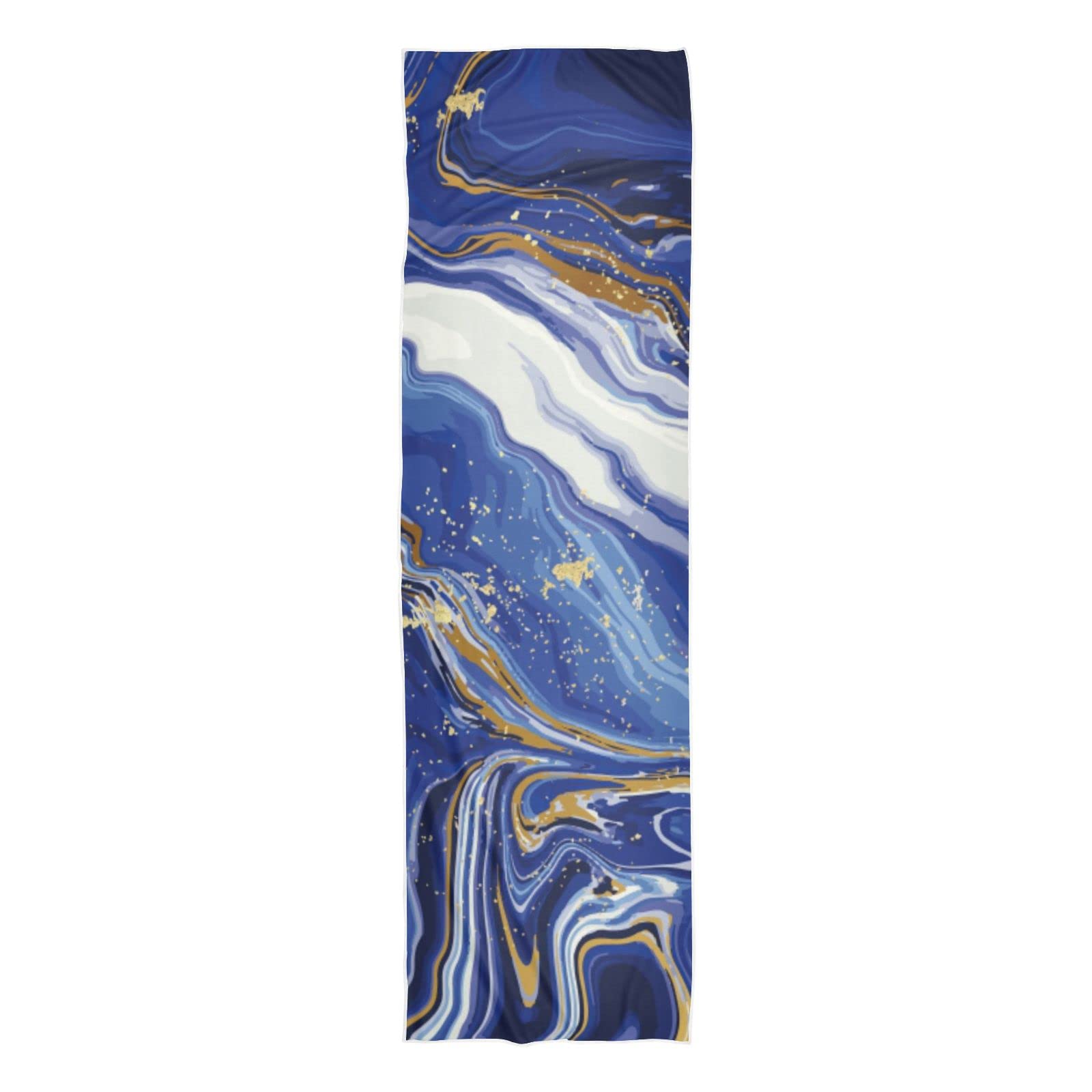 Cooling Sports Towels for Workout - Quick Dry, Breathable & Lightweight Gym Towels for Sweat - Blue Marble & Gold Abstract Design - Perfect for Running, Yoga, Gym & Outdoor Activities