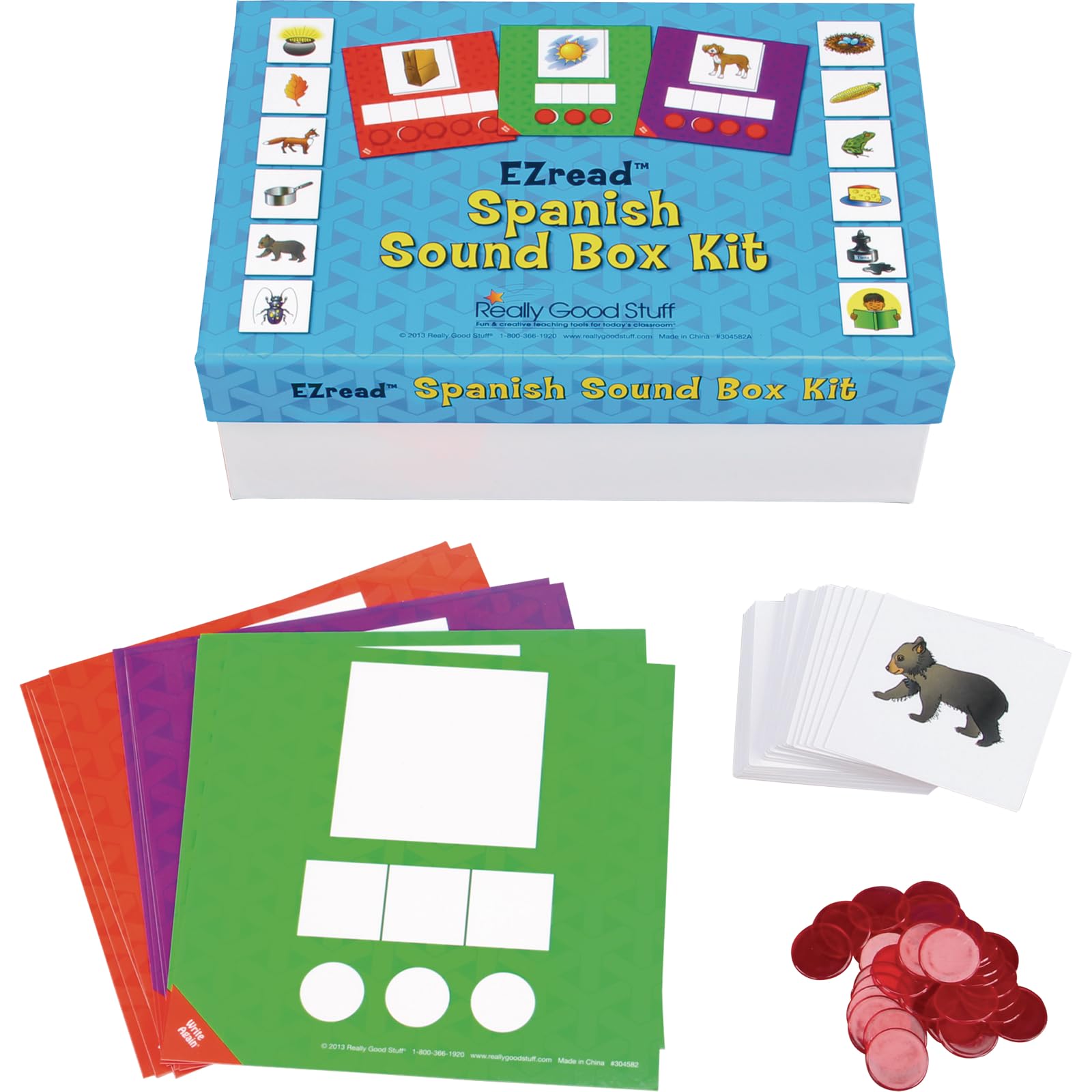 Really Good Stuff Spanish Sound Box Kit - Phonemic Awareness & Segmentation Kit - Reading Games for Kids - Perfect for Bilingual Classrooms & Homeschool Learning