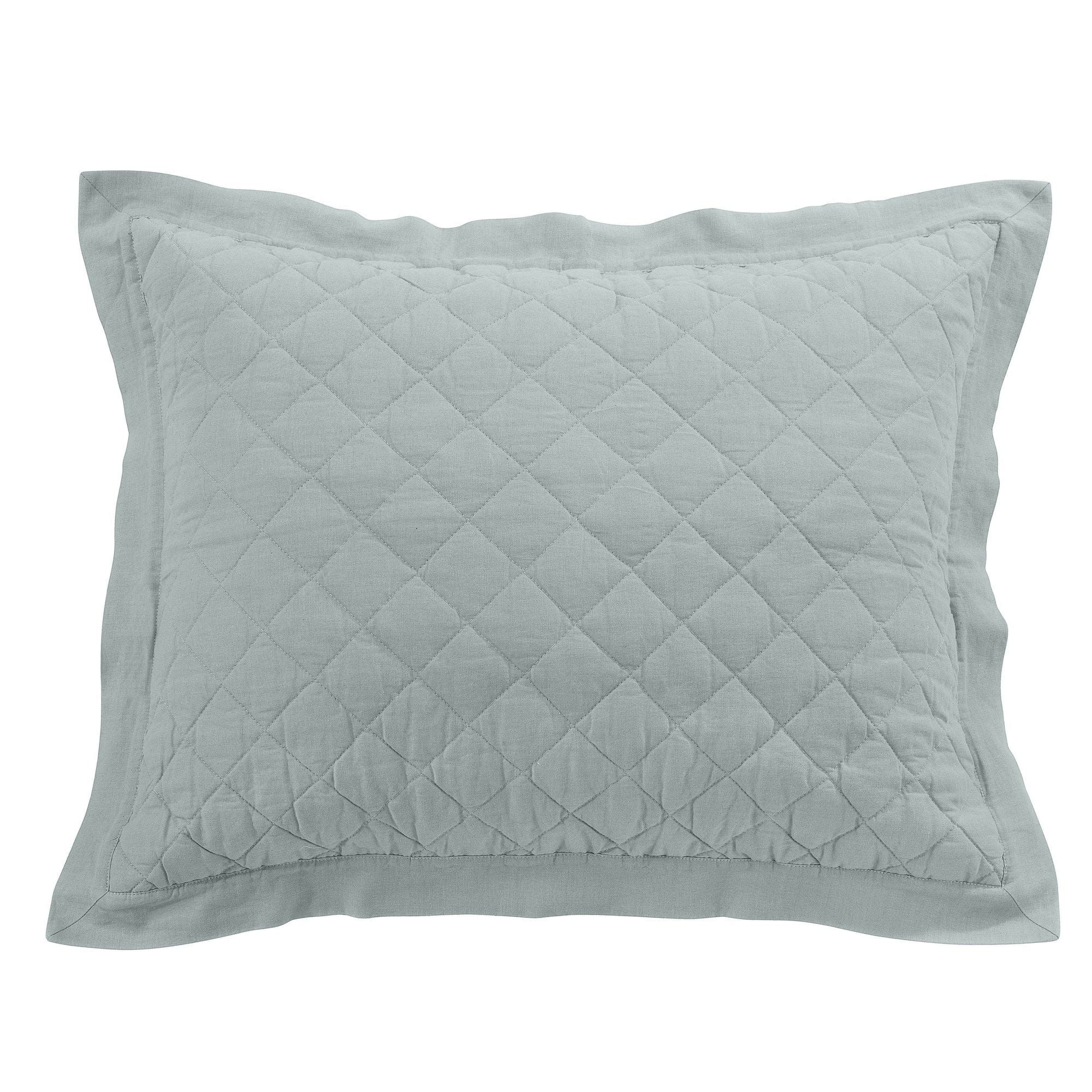 Premium Linen Cotton Diamond Quilted Pillow Sham - Elegant Decorative Bedding for Master Bedroom, Guest Room & Home Decor