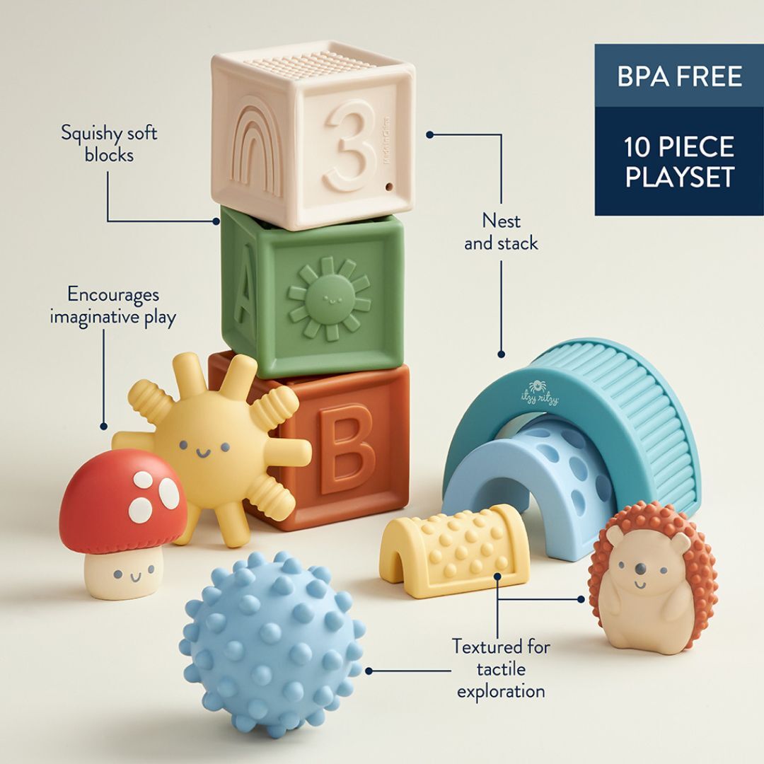 Itzy Ritzy Itzy Blocks - Stacking & Building Blocks for Toddlers - Educational STEM Toys for Kids - Perfect for Playtime, Learning & Development at Home or School