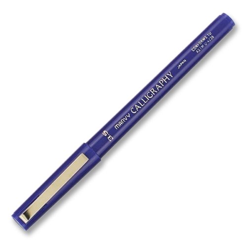 Marvy Calligraphy Marker - 3.5mm Medium Blue Ink Pen for Art & Lettering