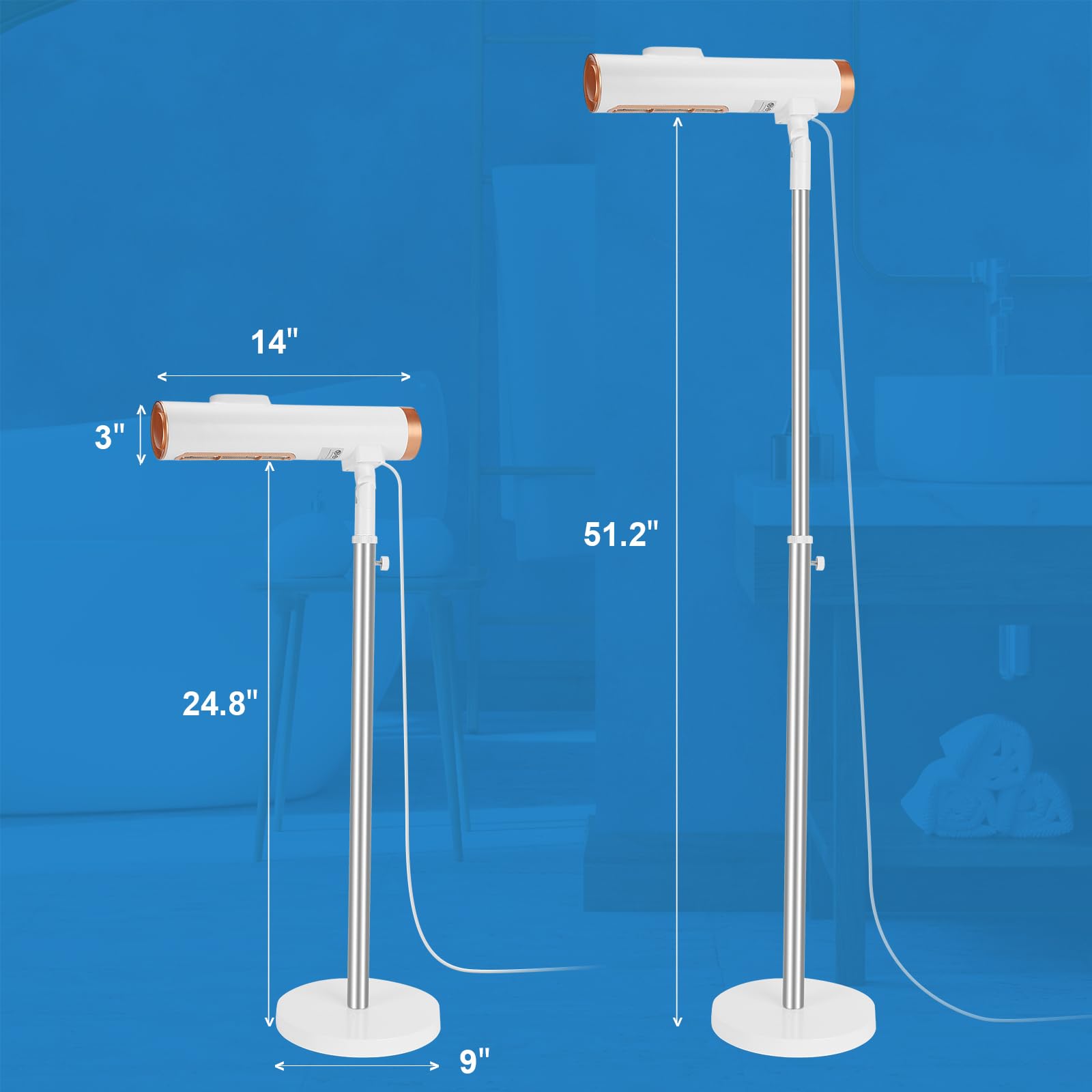 **CoralBoxer Hands-Free Adjustable Hair Dryer Stand - 2 Speeds & 2 Temperatures for Home Use, Elderly, Kids, Disabled & Pets - Perfect for Salon-Style Drying at Home**