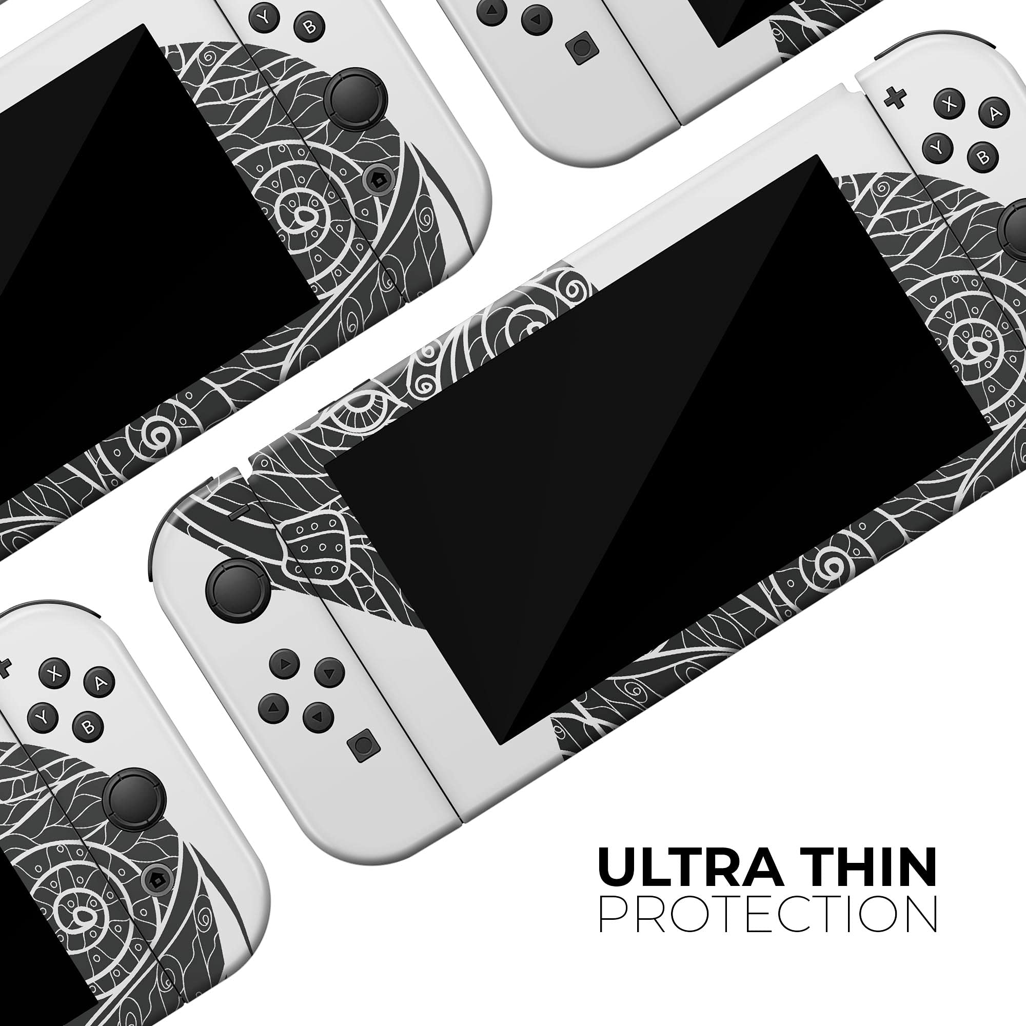 Nintendo Switch OLED Skin Decal - Scratch-Resistant Removable Vinyl Wrap Cover with Zendoodle Elephant Design - Compatible with Switch OLED Console Bundle - Perfect for Gaming Protection & Personalization