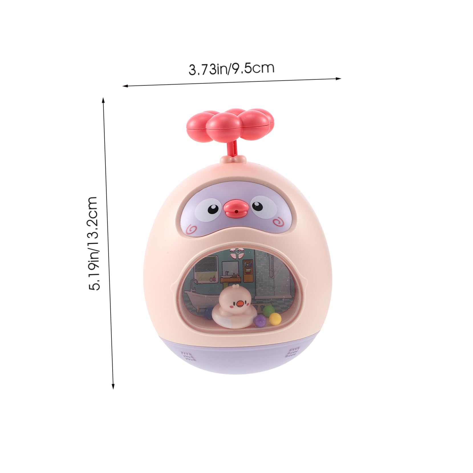 Vaguelly 4-Piece Tumbler Toy Set - Cute Animal Shakers for Kids, Fun Bath & Beach Toys, Pink ABS Plastic - Perfect for Bathtime Play, Pool Parties & Toddler Sensory Development
