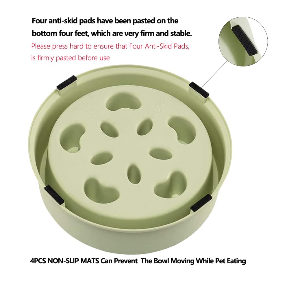 Slow Feeder Dog Bowl for Small Dogs - Anti-Gulping Pet Food Dish for Puppies & Small Breeds - Yellow Non-Slip Base - Perfect for Fast Eaters & Digestive Health - Great for Mealtime Enrichment & Portion Control