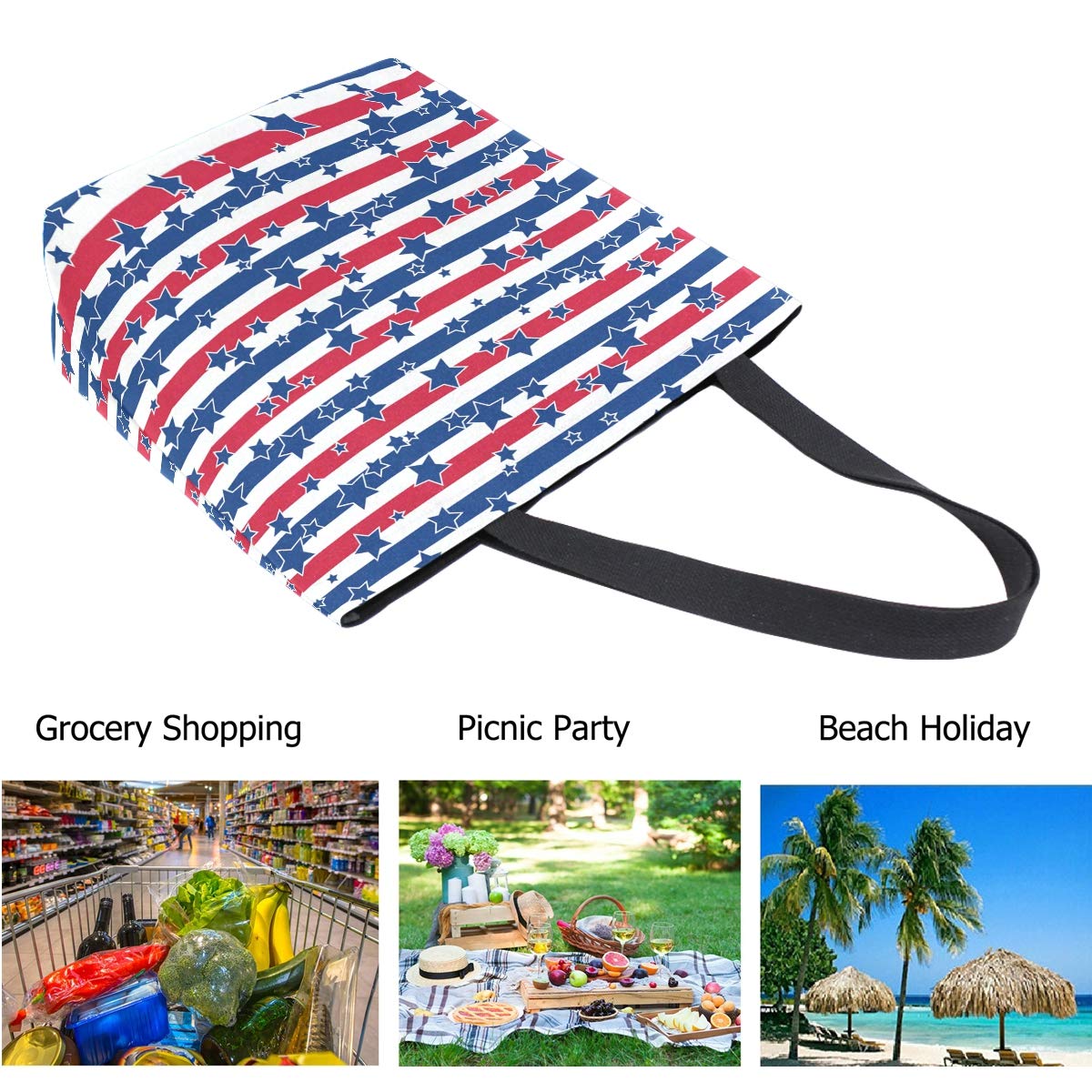 Stylish Extra Large Print Shoulder Tote Bag for Women - Beach Travel, Gym, Grocery Shopping & Weekender - Durable Multipurpose Carryall for Work, Vacation & Daily Use