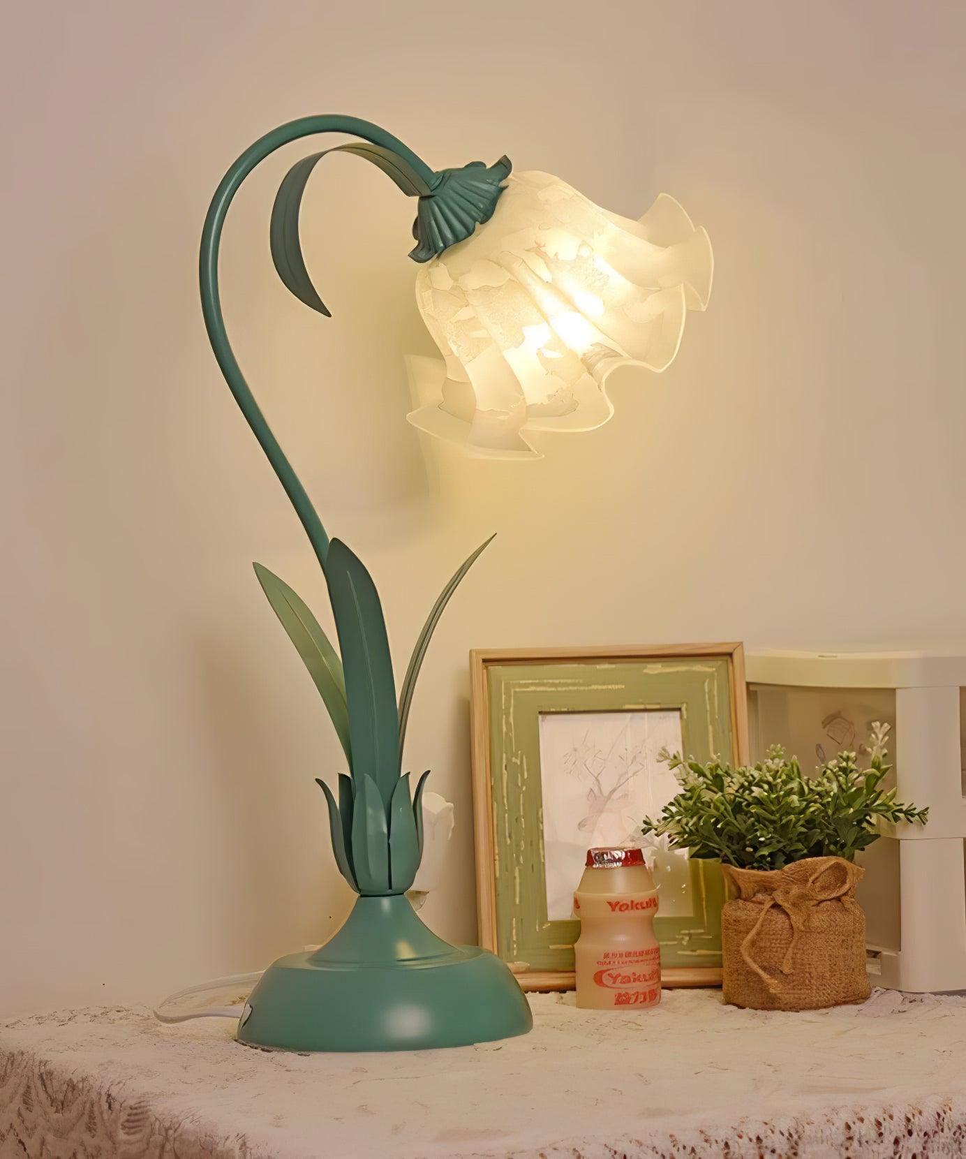 Lily of the Valley Table Lamp - Elegant Floral Bedside Lighting for Bedroom, Living Room & Office Decor - Perfect for Reading, Relaxing & Creating Cozy Ambience