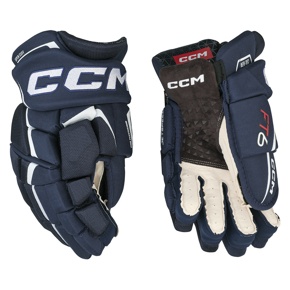 CCM Jetspeed FT6 Junior Ice Hockey Gloves - Youth Protective Gear for Ice Skating & Hockey Training - Perfect for Games, Practices & Winter Sports