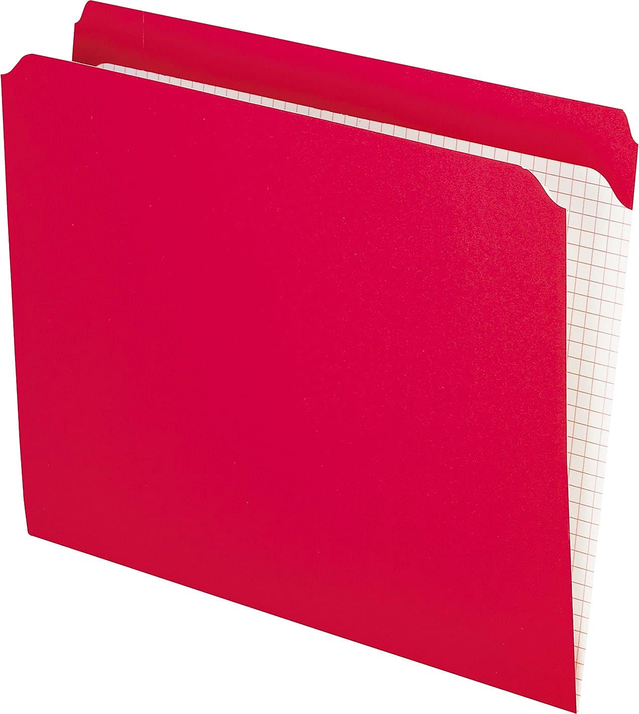Pendaflex Red Letter Size File Folders with Interior Grid - Straight Cut, 100-Pack (R152 RED) - Perfect for Office Organization, Document Filing & School Projects