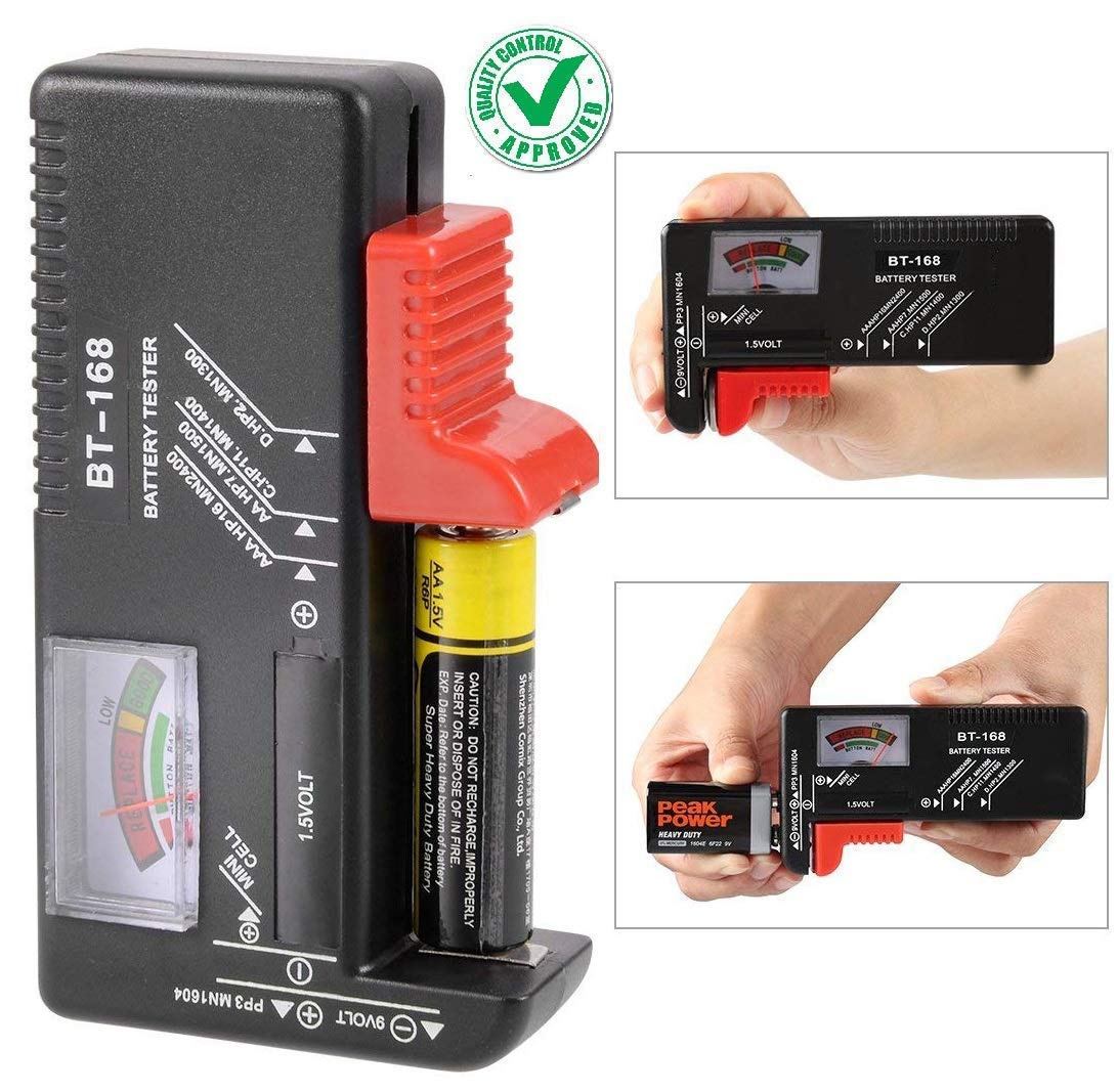 Birudmart Battery Tester - Check AA AAA C D 9V & Button Cell Batteries | Digital Voltage Meter for Household & Office Devices