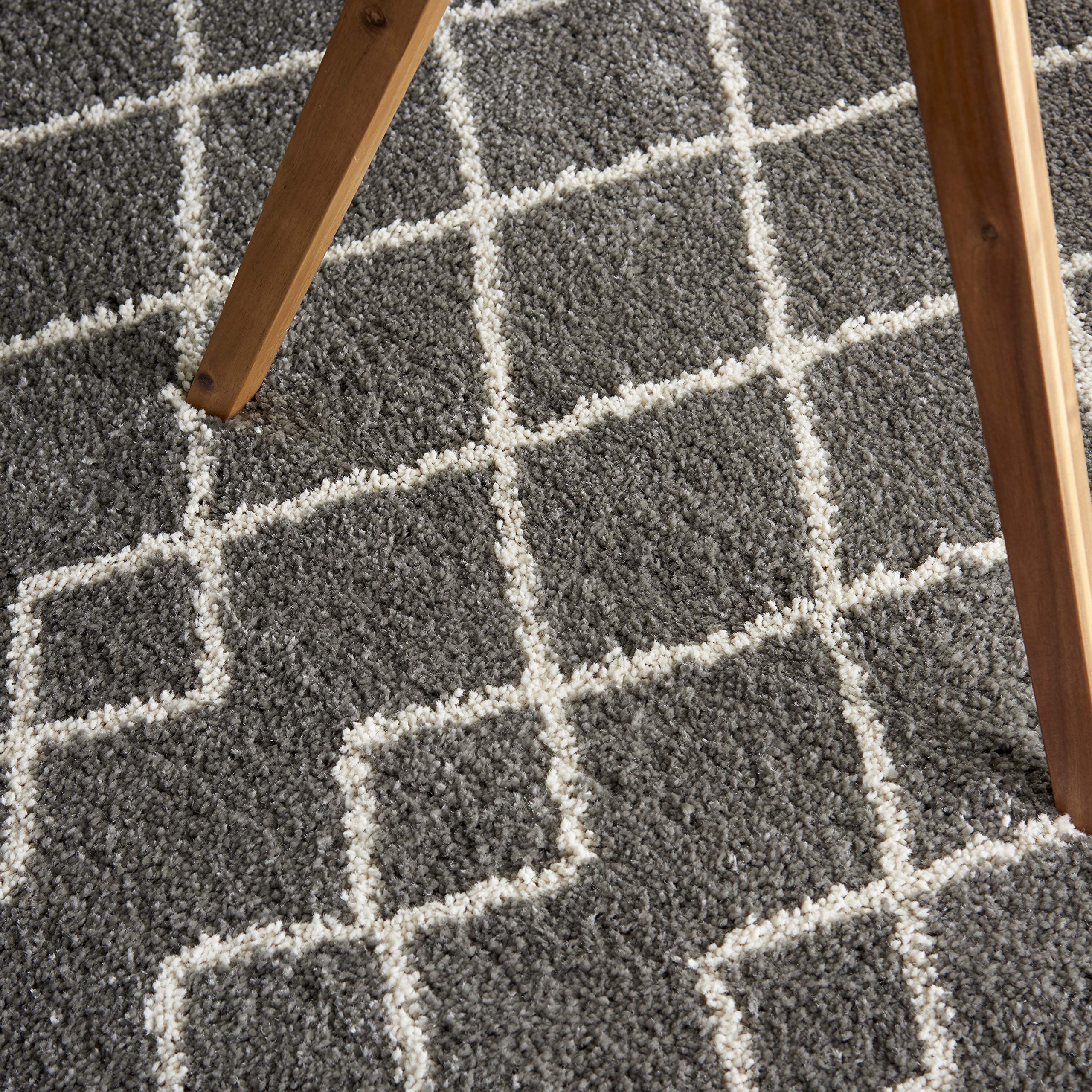 Nourison Geometric Shag Moroccan Silver 5'3
