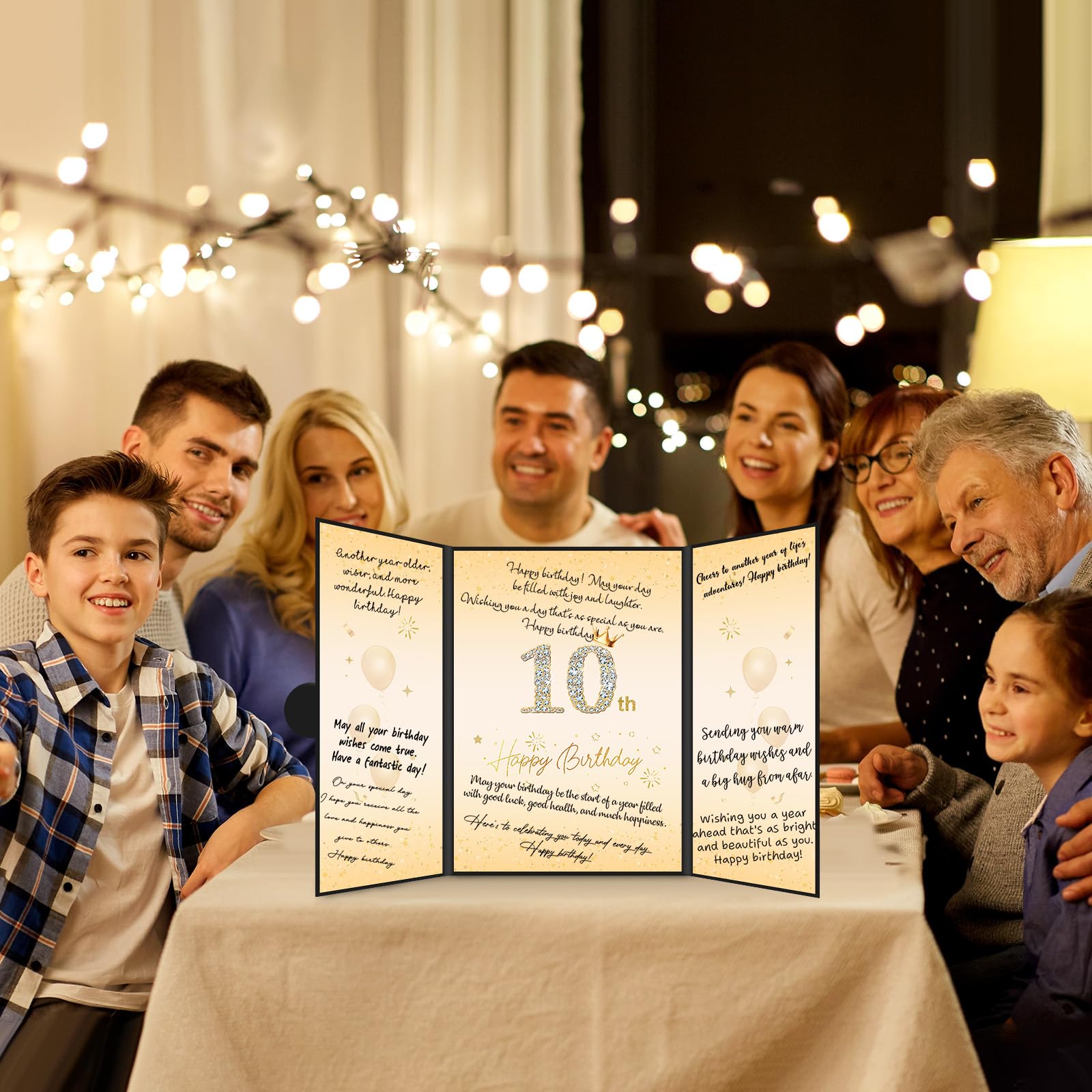 Black Gold 10th Birthday Guest Book Alternative - Creative Signature Book & Table Decor for Boys/Girls | Unique 10 Year Old Birthday Gift for Him/Her | Perfect for Birthday Parties, Milestone Celebrations & Keepsake Memories