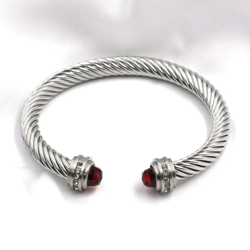 Twisted Cable Wire Bangle Cuff Bracelets for Women - Fashion Jewelry for Casual & Formal Wear - Perfect for Office, Party & Everyday Accessories