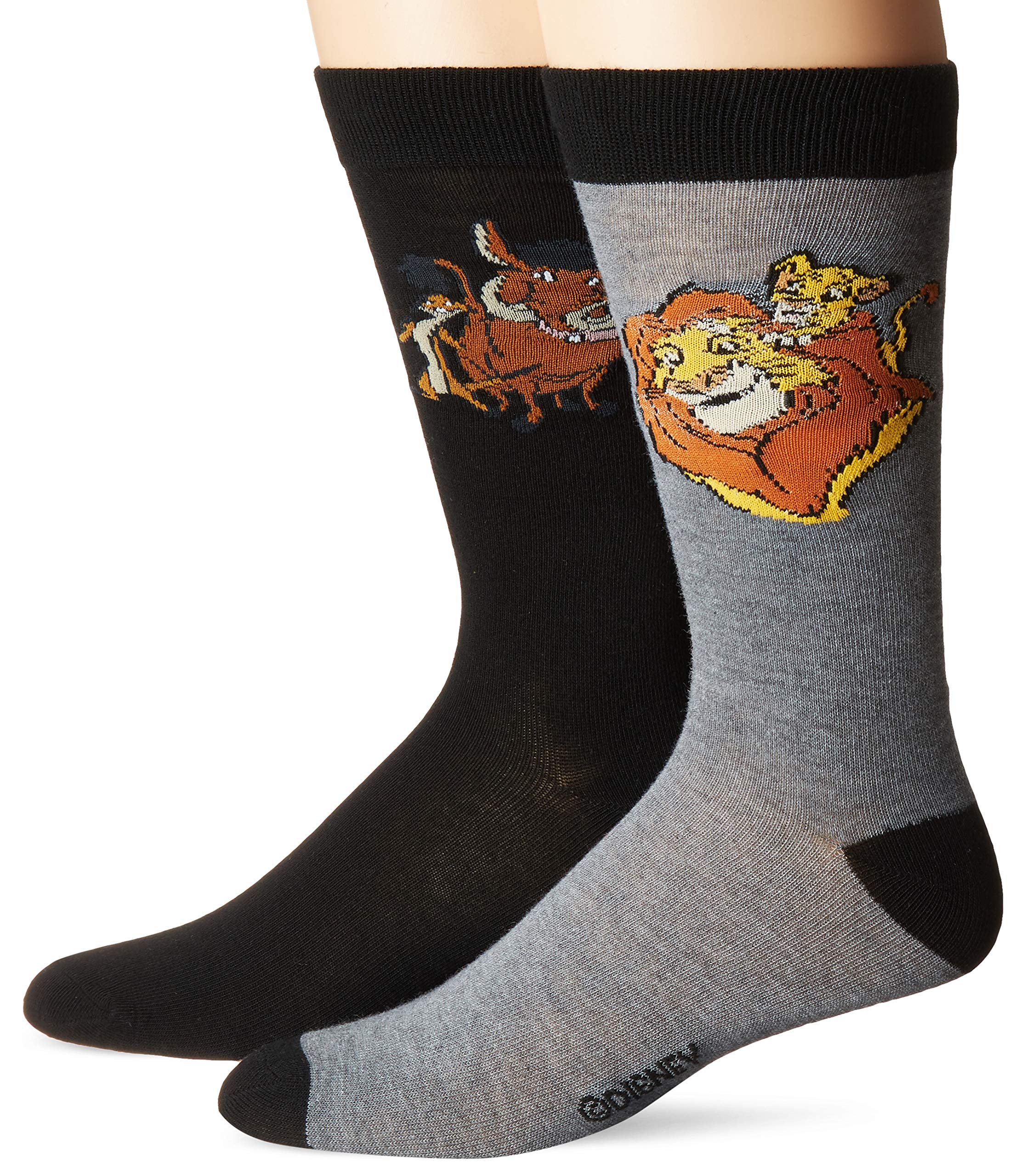 Disney Lion King 2-Pack Crew Socks for Men - Soft Cotton Ankle Socks - Perfect for Casual Wear, Cosplay, and Disney Fans Gifts