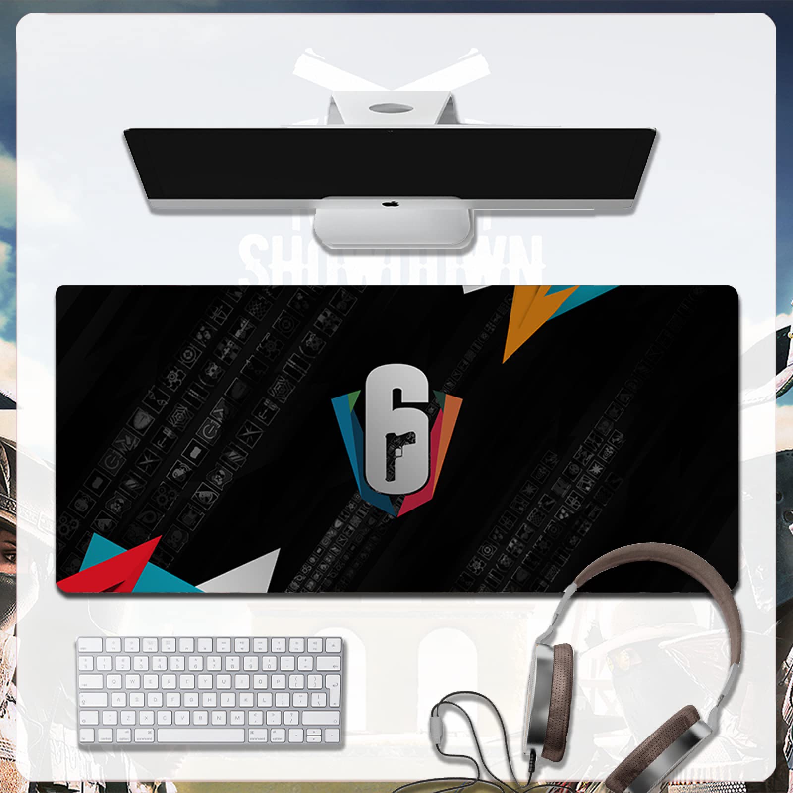 Rainbow Six Siege Gaming Mouse Pad - Extra Large 80x30cm Non-Slip Rubber Base - Cute Gamer Mousepad for PC, Keyboard & Desk - Perfect for FPS Gaming & Office Work