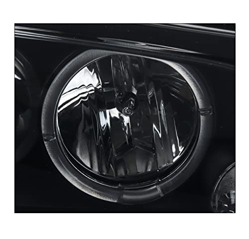 LED Halo Projector Headlights - Black/Smoke - Compatible with 2006-2010 Dodge Charger | High-Performance Car Lighting for Night Driving & Custom Styling