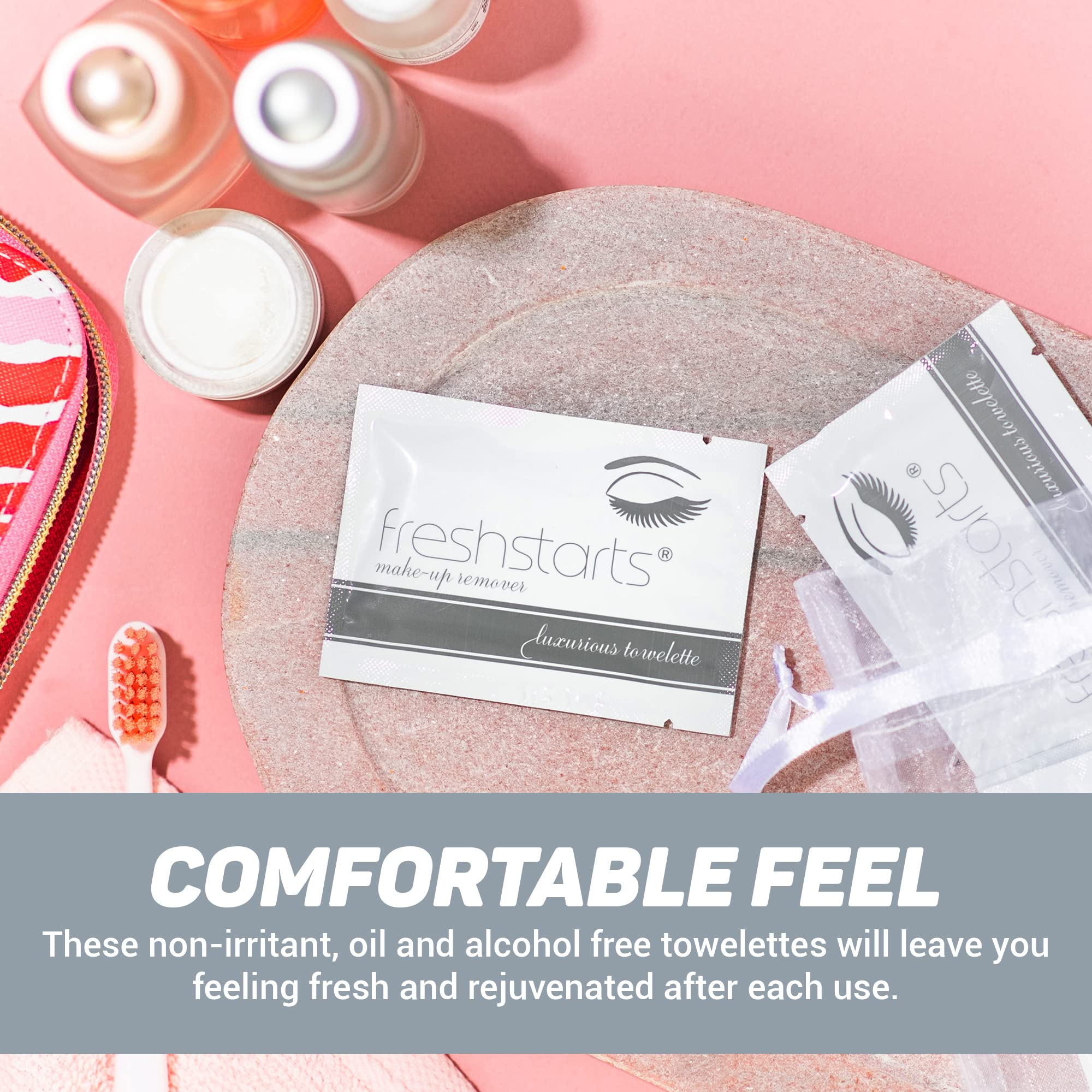 Freshstarts Makeup Remover Facial Cleansing Towelettes - 300 Pack Gentle Face Wipes for Women | Oil-Free, Hypoallergenic Skin Care | Perfect for Travel, Gym & Daily Beauty Routine