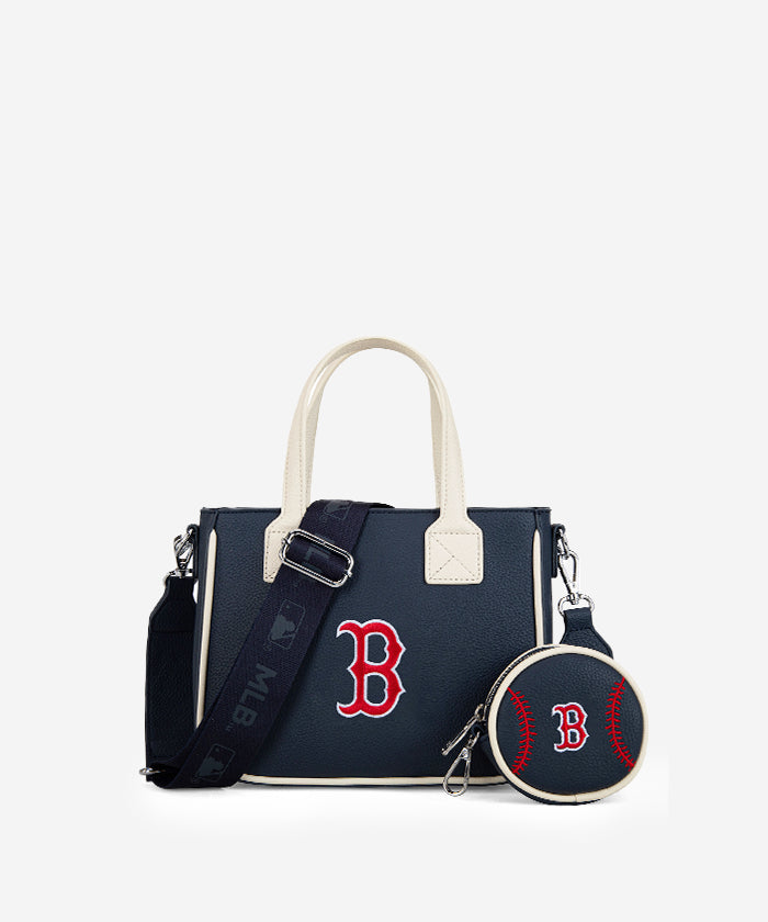 MLB Boston Red Sox Team Tote Bag with Baseball Coin Pouch - Stylish Sports Fan Accessory for Games, Travel & Everyday Use