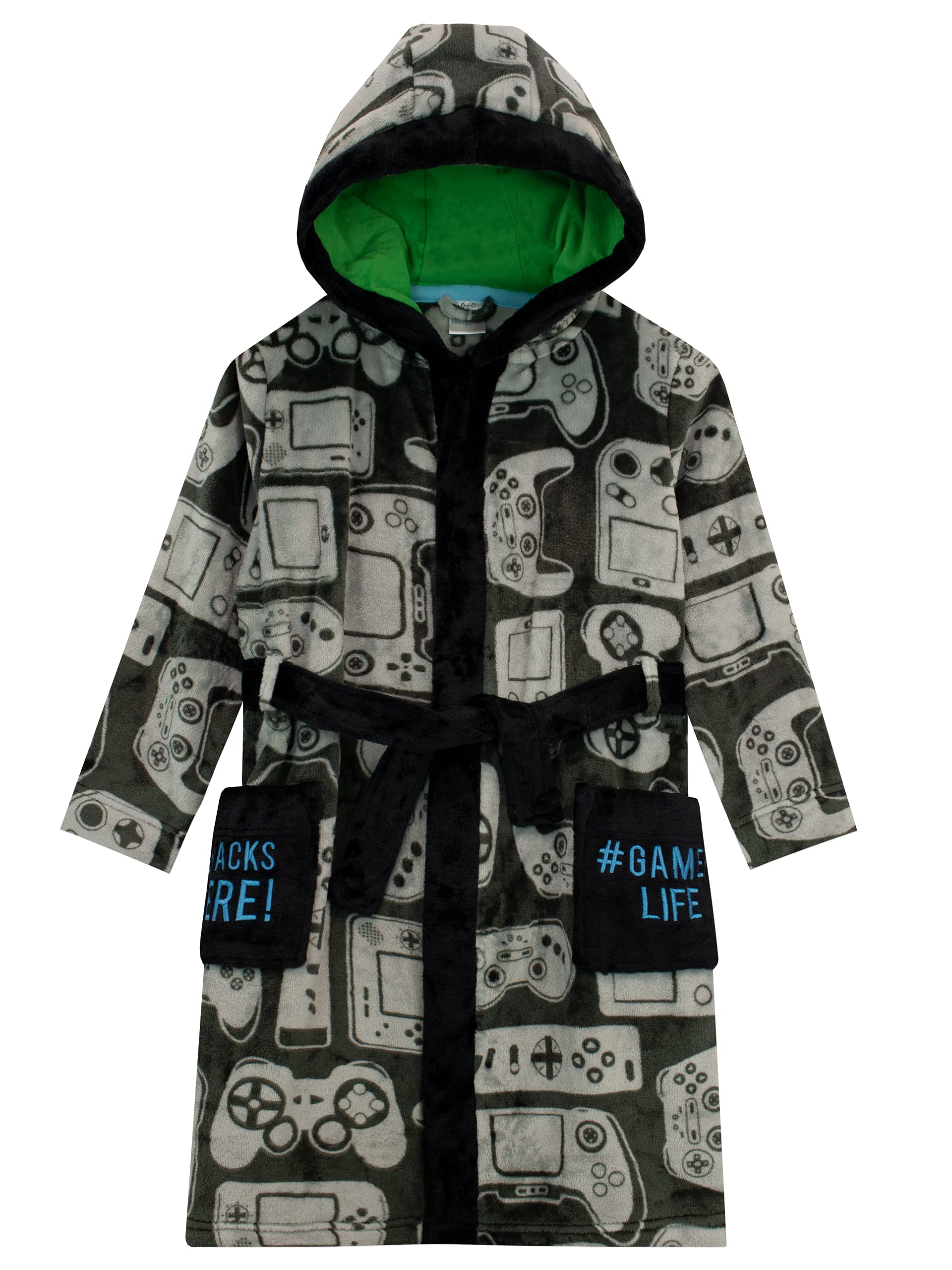 Kids Boys Robe with Gaming Design - Soft & Comfortable Bathrobe for Boys, Perfect for Gaming, Lounging & Relaxing at Home