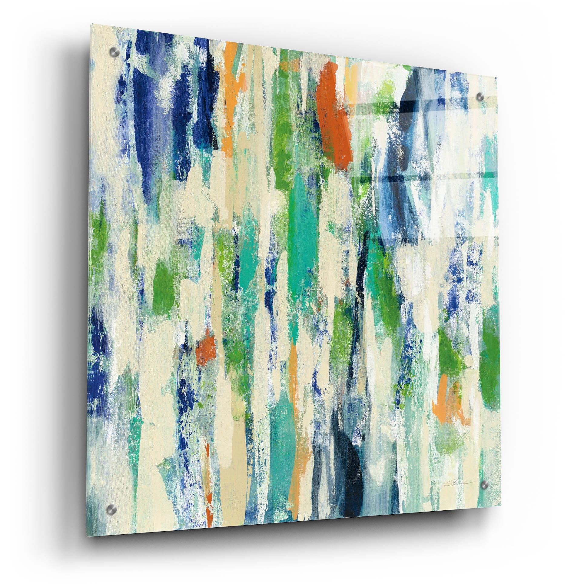 Sun Rays Acrylic Glass Wall Art by Silvia Vassileva - 24x24 Inches Modern Abstract Painting for Living Room, Bedroom & Office Decor