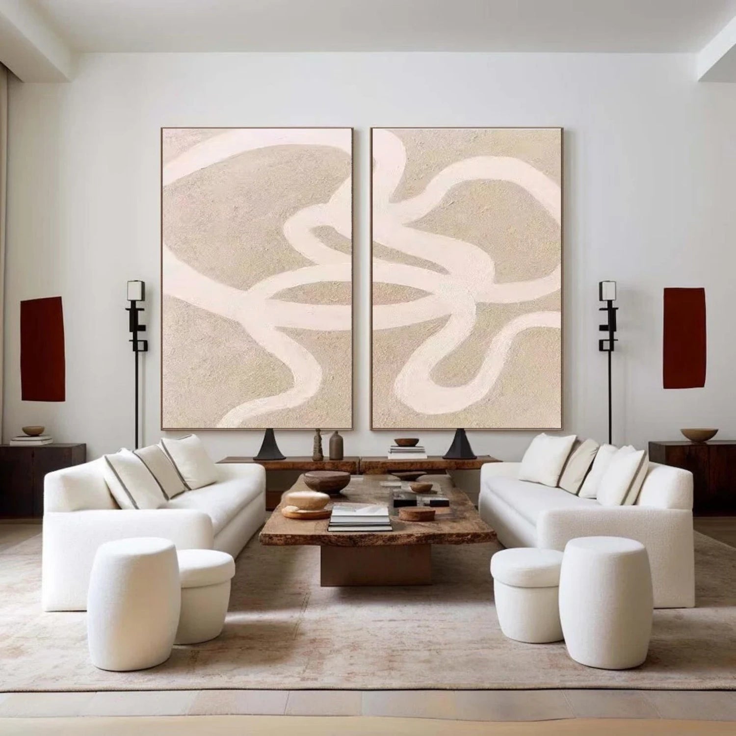 Abstract Painting Set of 2 - Modern Wall Art Canvas Prints #AB405 for Living Room, Bedroom & Office Decor