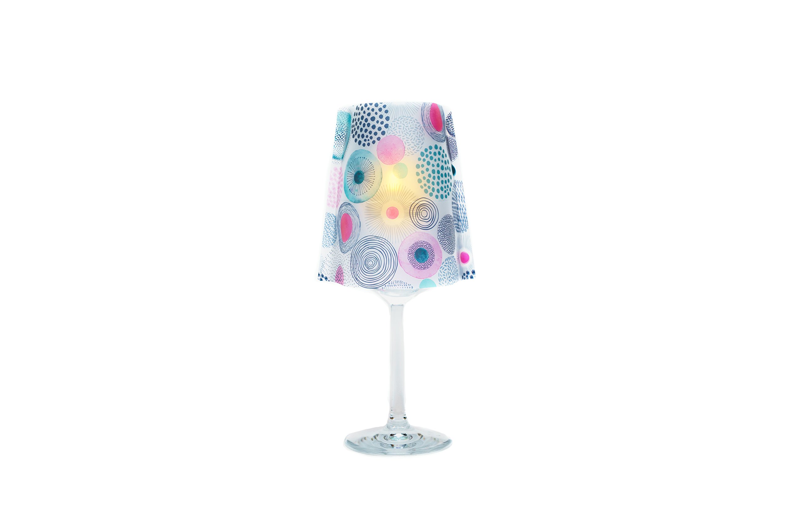 MODGY Frosted Wine Glass Shades with Floating Candle & Batteries - Elegant Table Decor for Weddings, Romantic Dinners & Home Ambiance Lighting