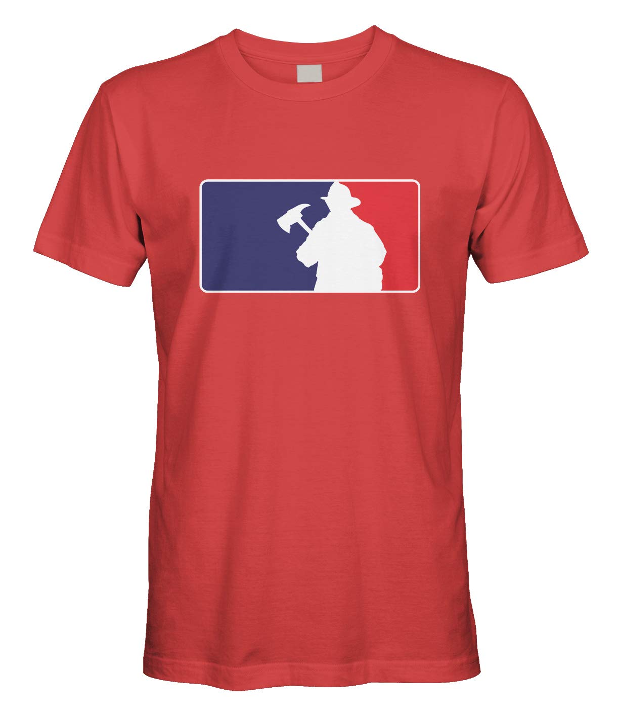 Cybertela Men's Firefighter Baseball T-Shirt - Embroidered Fire Fighter Emblem Flag Design for Casual Wear & Firefighter Appreciation Events