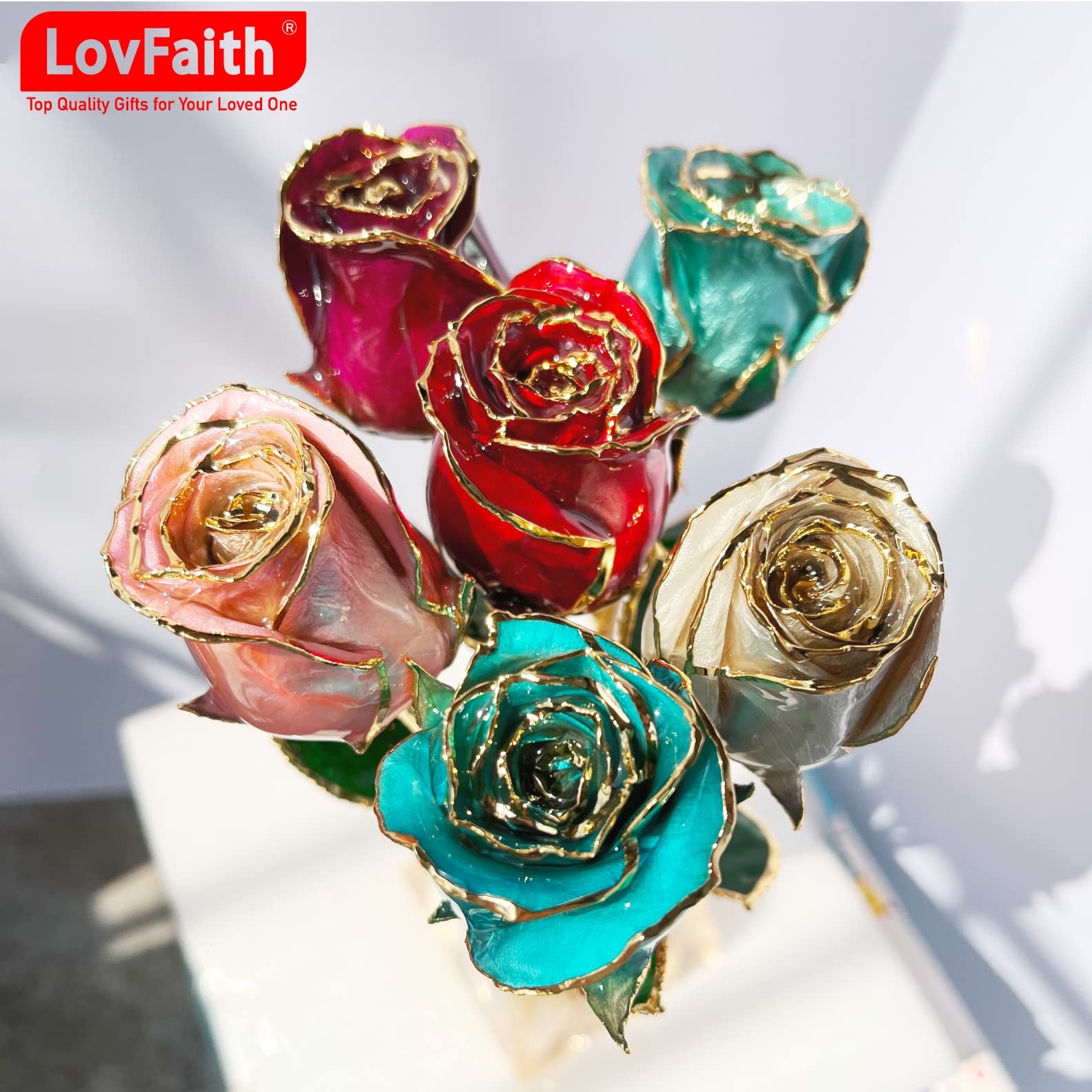 24K Gold Dipped Real Rose with Crystal Stand - Luxury Valentine's Day, Anniversary, Birthday & Christmas Gift for Her, Wife, Mother | Perfect for Home Decor, Romantic Surprises & Special Occasions (Magenta - Original Rose)