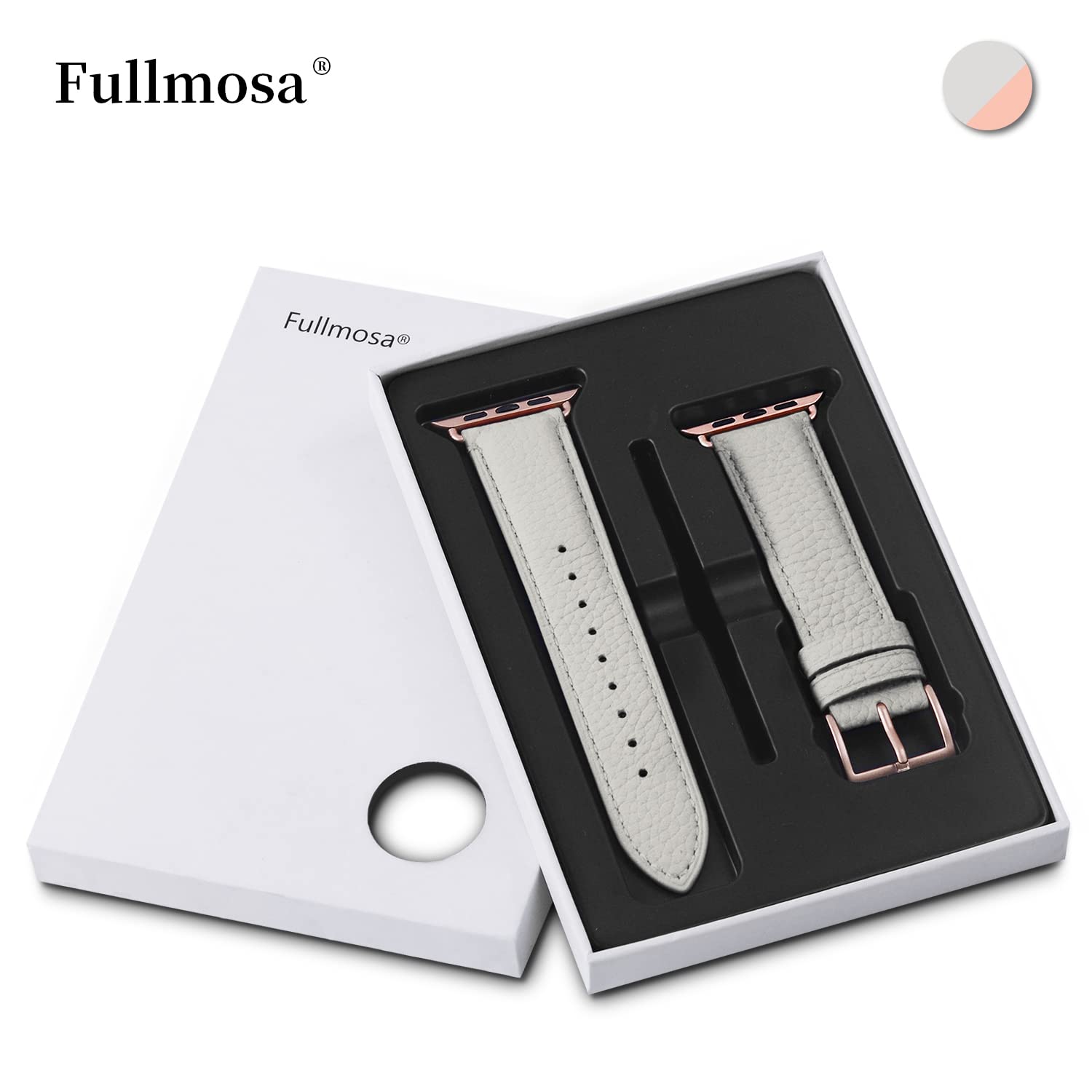 Fullmosa Genuine Leather Apple Watch Bands Compatible with Series 9/8/7/6/5/4/3/2/1/SE/Ultra 2 - 38mm 40mm 41mm 42mm 44mm 45mm 49mm - Stylish iWatch Strap with Protective Case for Women | Perfect for Work, Date Night & Formal Occasions