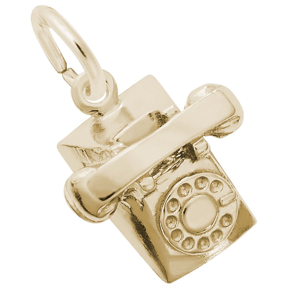 10K Yellow Gold Phone Charm - Dainty Pendant for Bracelets, Necklaces & Keychains - Perfect Gift for Women, Girls & Teens - Birthday, Anniversary & Graduation Present