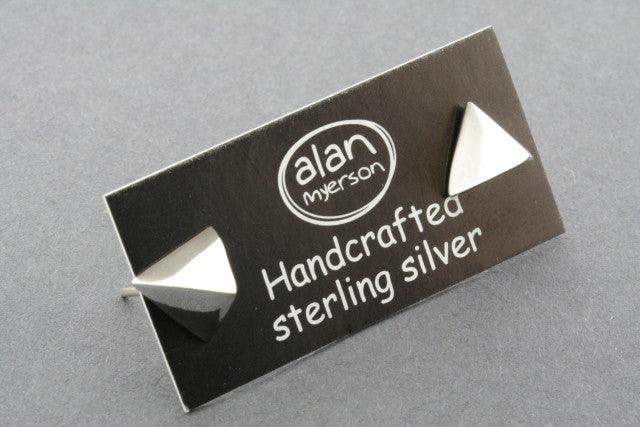 Polished Pyramid Stud Earrings - Sterling Silver 925 for Women | Hypoallergenic & Tarnish-Resistant | Perfect for Casual, Office & Party Wear